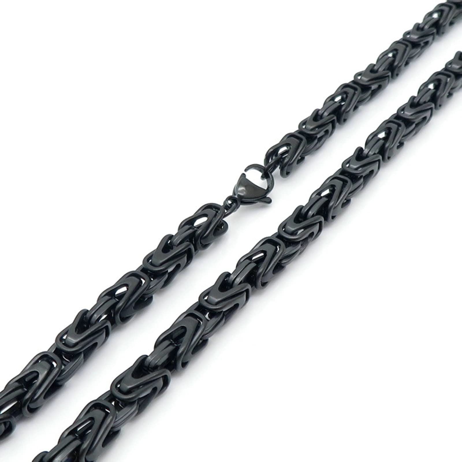 Stainless Steel Byzantine Chain Necklace for Men - Titanium Black Adjustable 45-80CM | Durable Unisex Jewelry Gift for Boyfriend, Husband | Perfect for Casual Wear, Date Night & Special Occasions