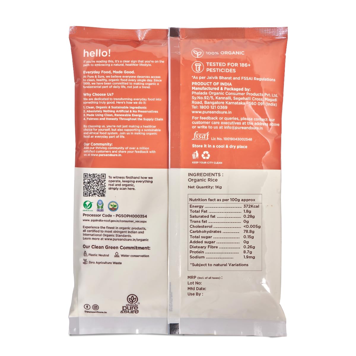 Pure & Sure Organic Rice Flour for Baking - Vegan, Gluten Free, Non-GMO, No Preservatives | 1kg Pack | Perfect for Bread, Cakes & Gluten-Free Recipes