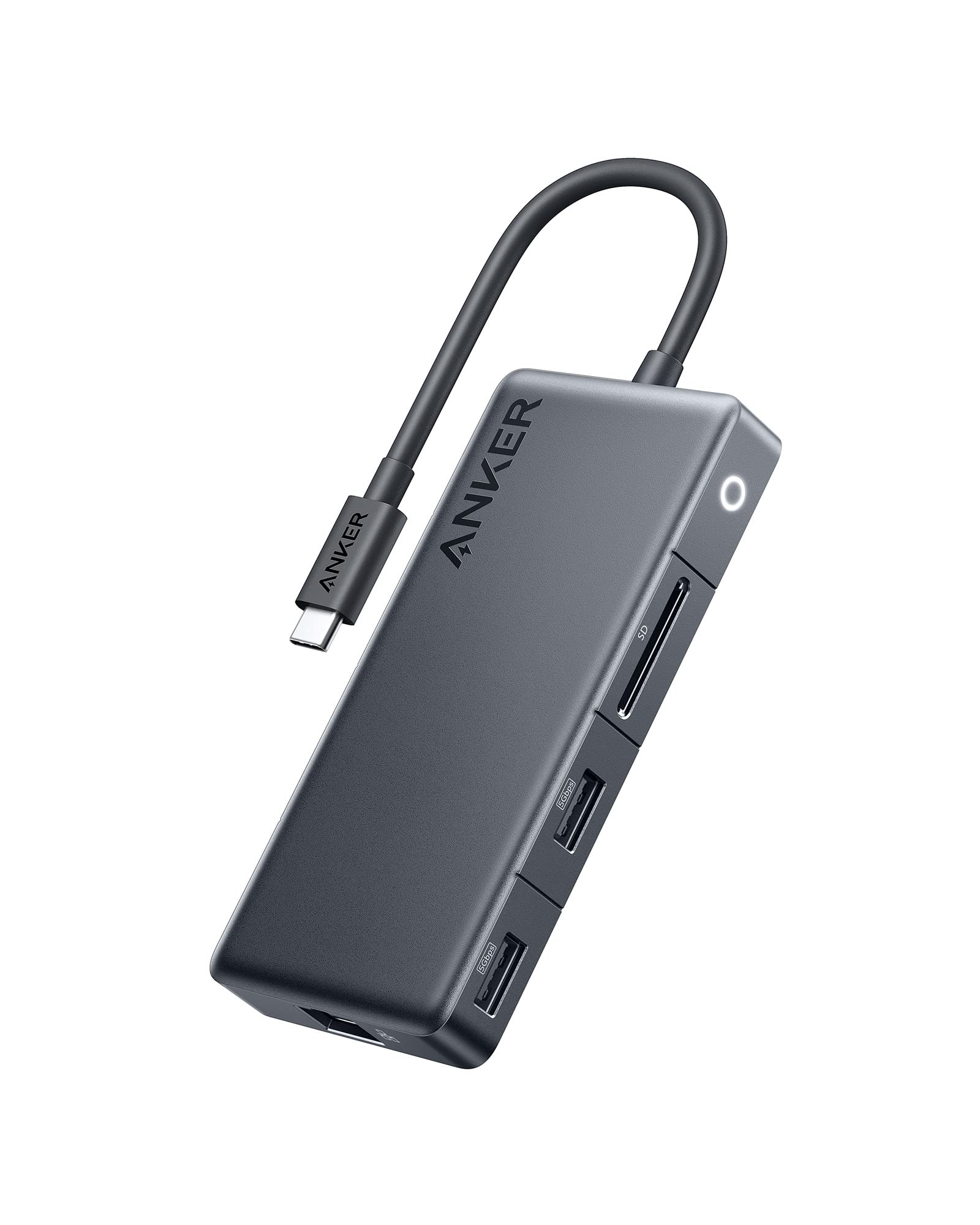 Anker 341 USB-C Hub 7-in-1 with 4K HDMI, 3 USB Ports (5Gbps), 100W Power Delivery & Ethernet - Compatible with MacBook, Dell XPS, Lenovo, HP Laptops & iPad - Perfect for Home Office, Remote Work & Multi-Screen Setup