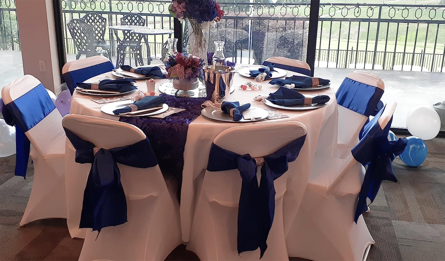 50PCS Wedding Chair Sashes - Rose Gold Satin Ribbons 7x108 inch for Banquet, Party, Hotel & Restaurant Decor - Elegant Chair Bows for Ceremony, Event & Wedding Decorations (Perfect for Chair Backs, Table Centerpieces & Venue Accents)