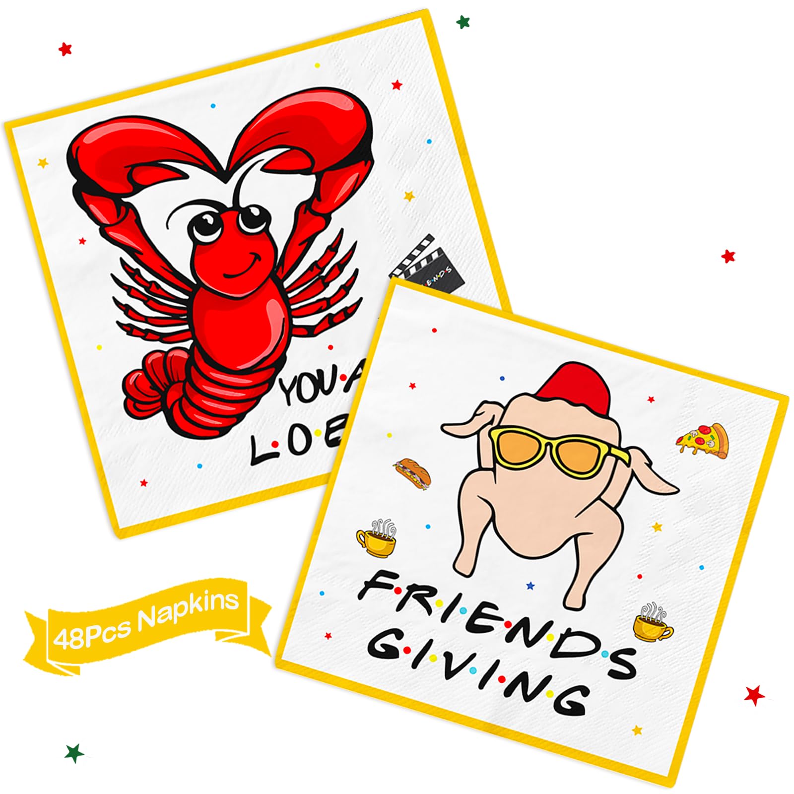 48Pcs Friends TV Show Themed Party Napkins - Decorations for Friendsgiving, Birthday, and Themed Parties - Perfect for Friends Fans and TV Show Enthusiasts