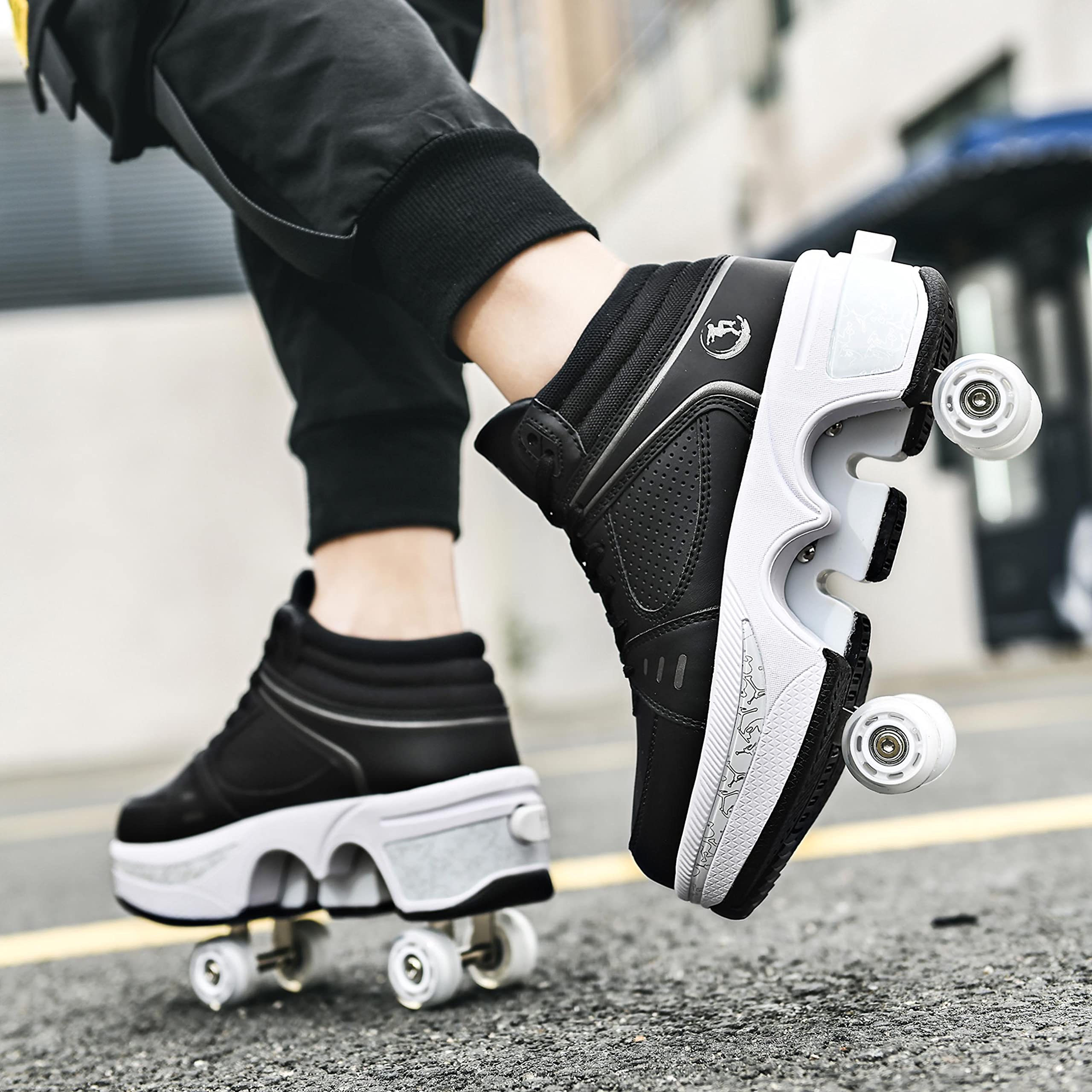 Best Women's & Kids Roller Skate Shoes - Convertible 4-Wheel Sneakers for Outdoor Skating | Perfect for Girls & Boys | Fun for Parks, Rinks & Backyard Play