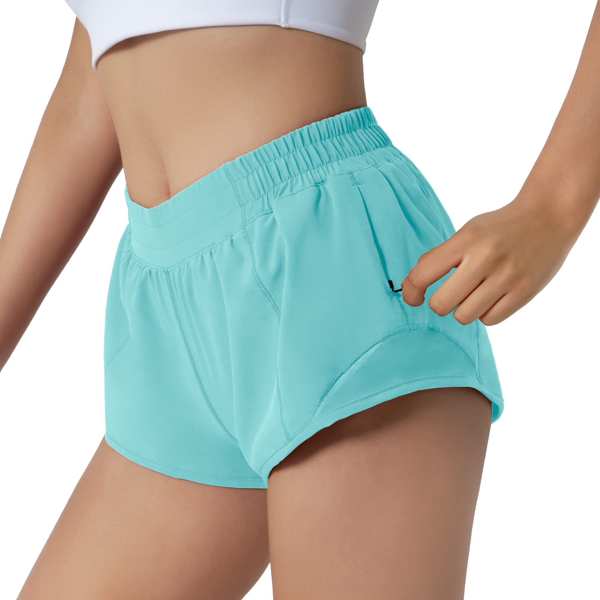 Best Women's Running Shorts - Quick Dry Athletic Sports Shorts with Zip Pocket - Lightweight Active Workout Gym Shorts for Running, Yoga & Fitness Training