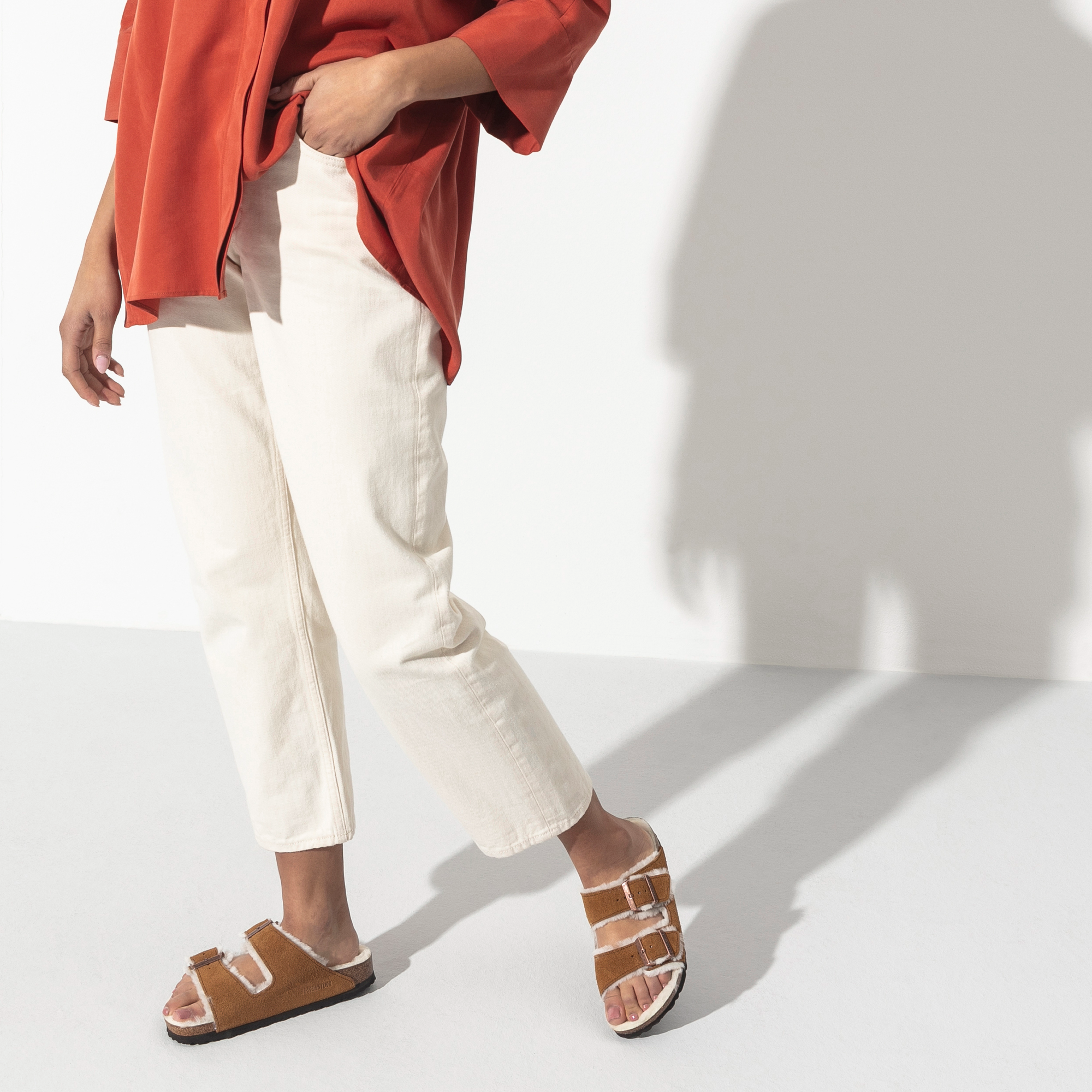 Arizona Shearling Sandals for Women - Soft Fleece Lined Comfortable Slip-On Sandals with Regular Width - Perfect for Indoor, Outdoor, and Casual Wear