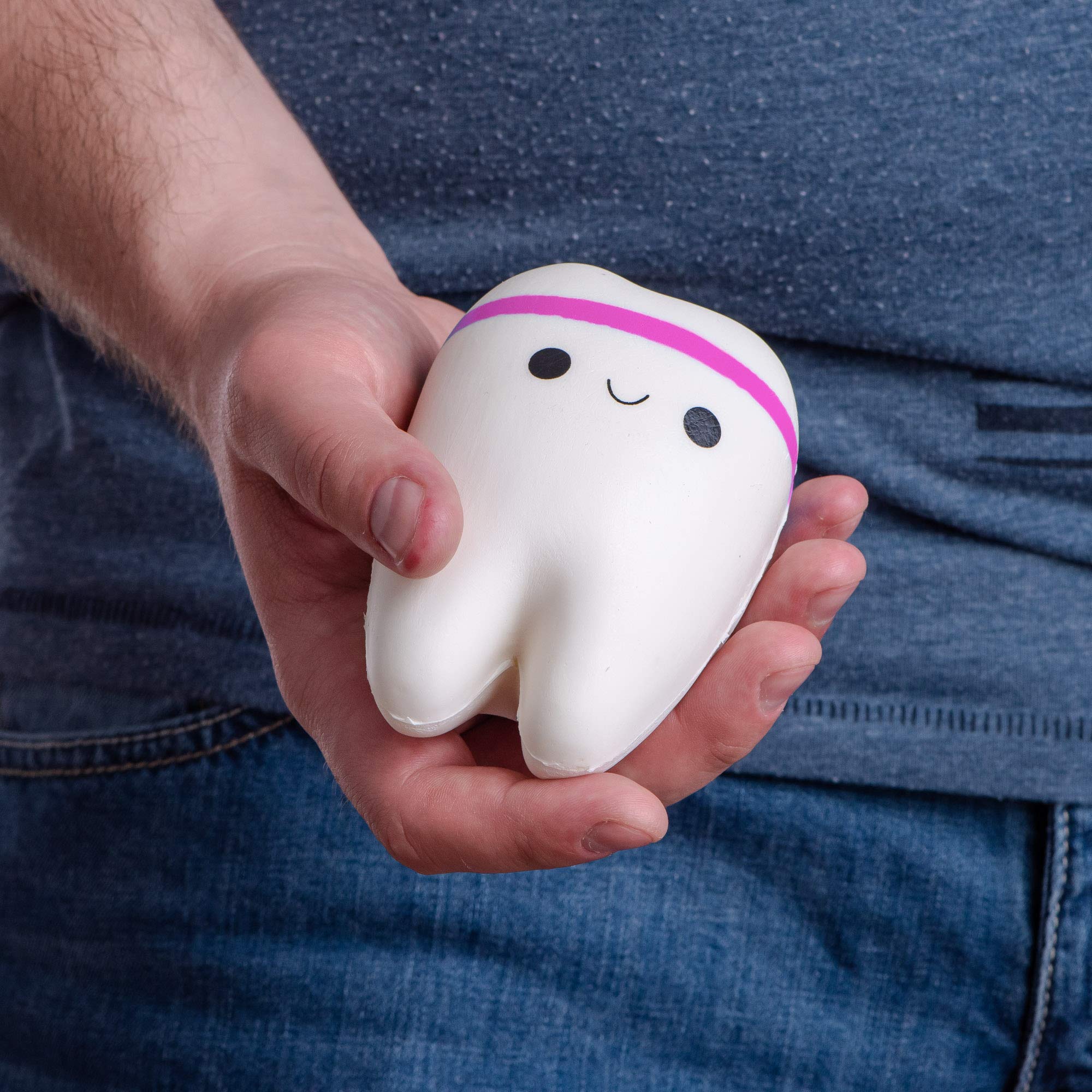 Nutty Toys Super Slow Rising Jumbo Squishy Tooth - Soft & Scented Stress Relief Toy for Kids, Teens & Adults | Fun Dentist-Themed Gift for Easter, Birthdays & Classroom Rewards | Promotes Dental Awareness & Anxiety Relief