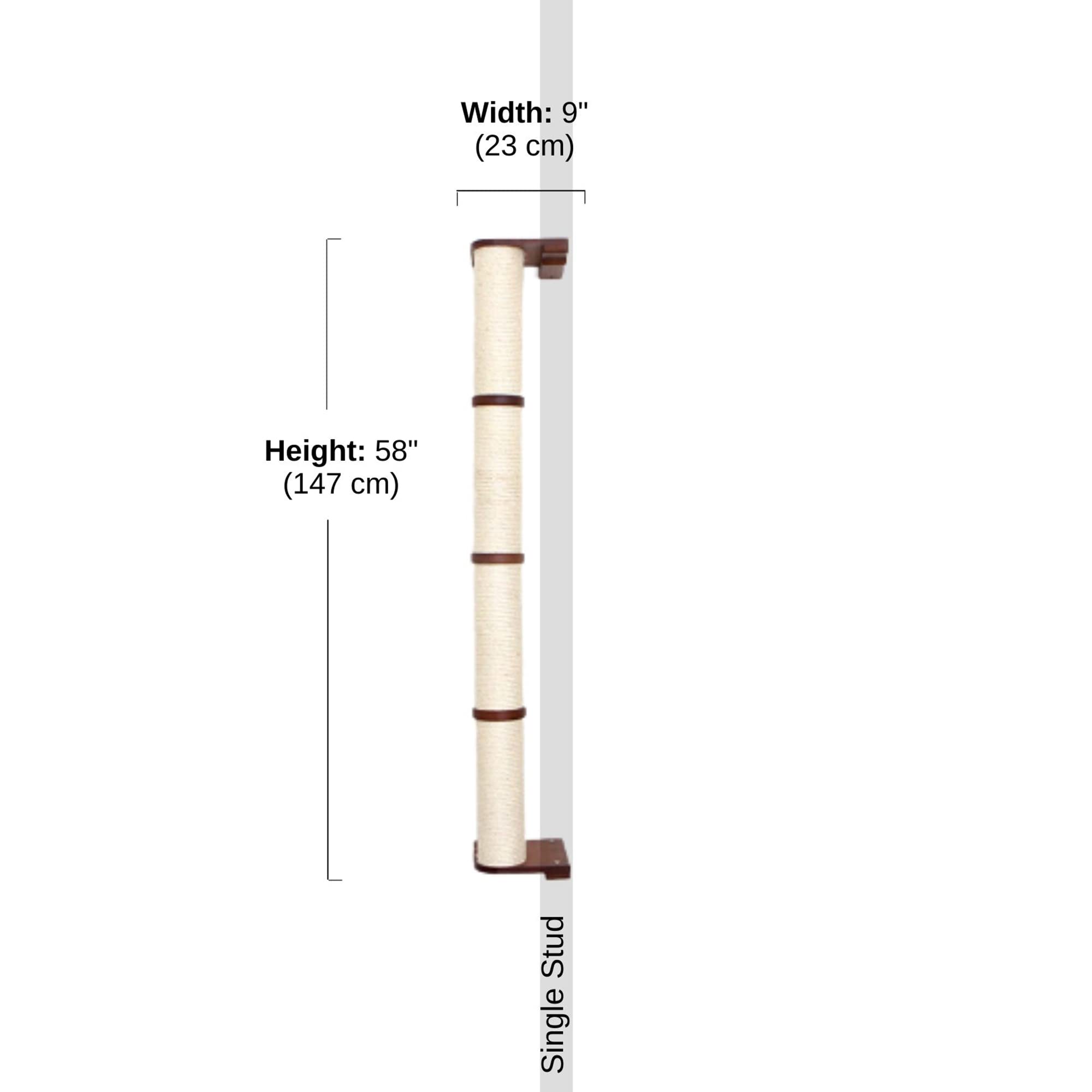 Premium 4-Tier Cat Scratching Post Wall Mount - Durable Bamboo & Sisal Cat Scratcher for Indoor Cats - Handcrafted Modern Cat Furniture for Climbing & Play - Perfect for Small Spaces & Cat Enrichment