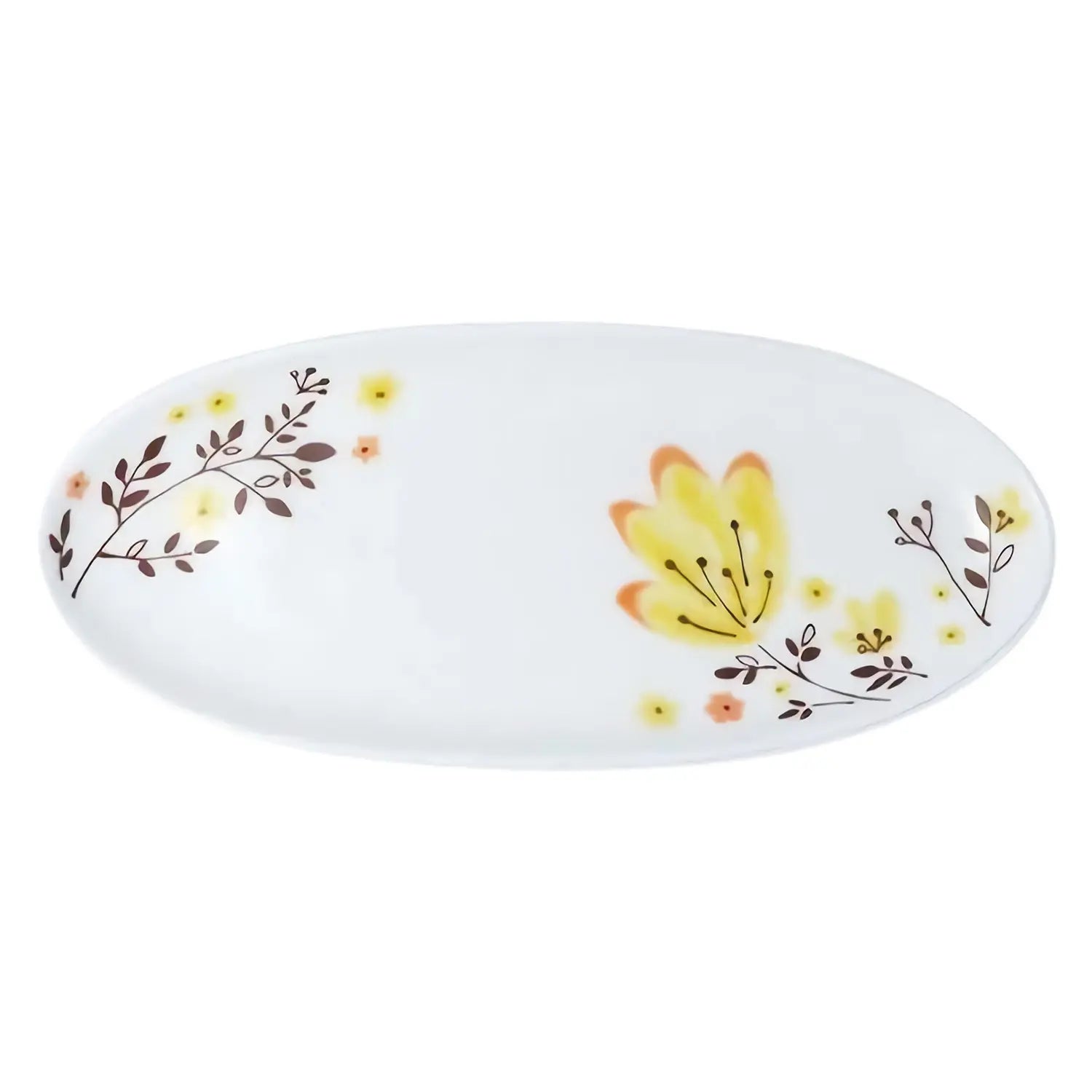 Premium Harekutani Haruhana Porcelain Oval Plate - Elegant Japanese Dinnerware for Fine Dining, Wedding Gifts & Home Decor