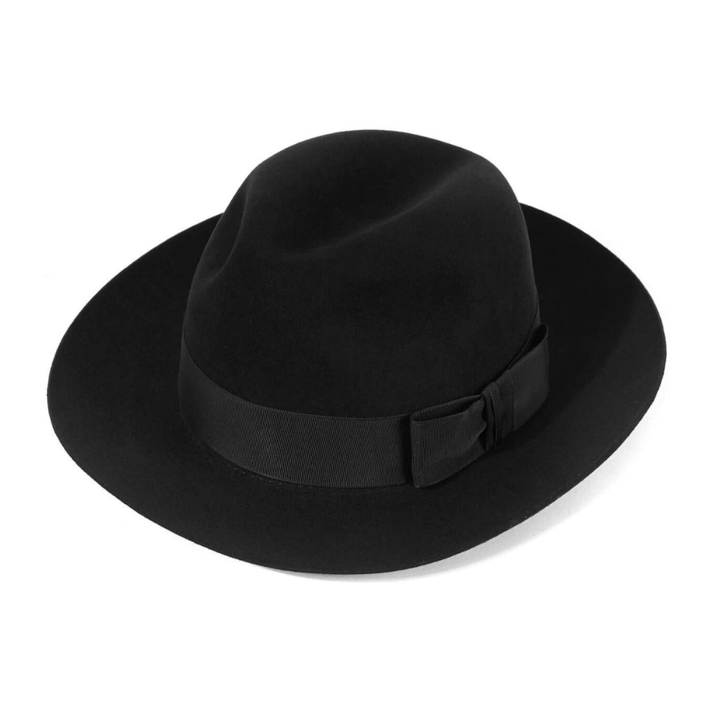 Christys' Classic Black Fedora Hat for Men & Women – Stylish Vintage Accessory for Outdoor, Casual, and Formal Occasions