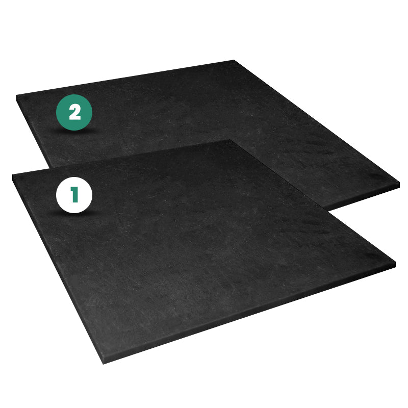 Non-Slip Rubber Floor Tiles - Set of 2 Interlocking Gym Mats for Home Workout, Playroom & Garage - Durable Shock-Absorbing Exercise Flooring