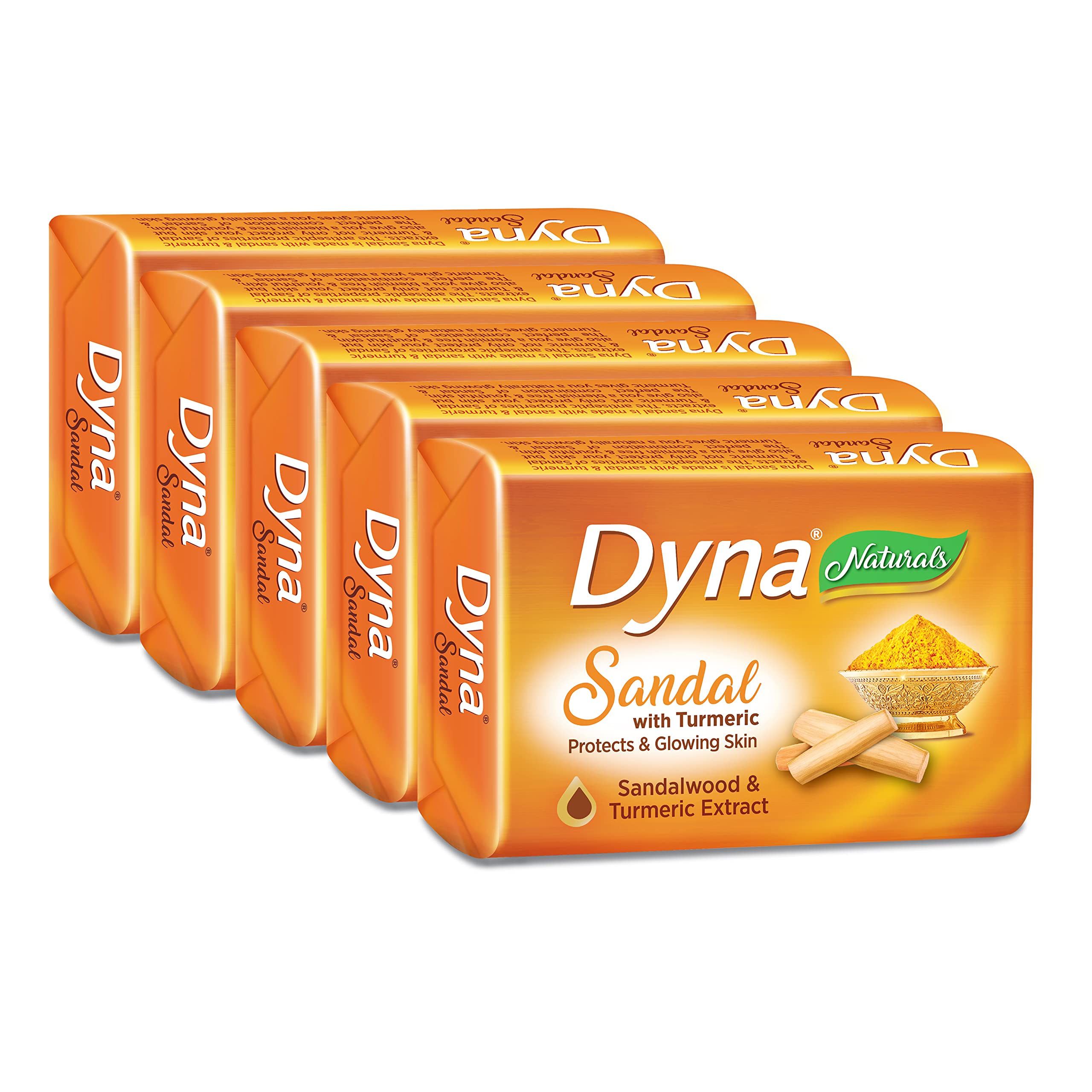 Dyna Naturals Sandalwood & Turmeric Soap Bar - 100% Natural, 5 oz - Ayurvedic Skincare for Glowing Skin & Acne Relief - Perfect for Daily Face & Body Cleansing