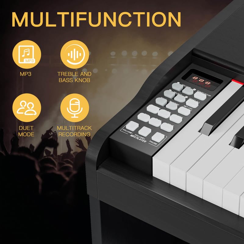 88-Key Digital Piano Keyboard for Adults & Beginners - Home & Studio Use