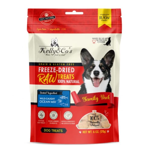 Kelly & Co's Freeze-Dried Raw Ocean Mix Dog Treats - 170g Family Pack | High-Protein, Grain-Free Snacks for Dogs | Perfect for Training, Rewards & Outdoor Adventures