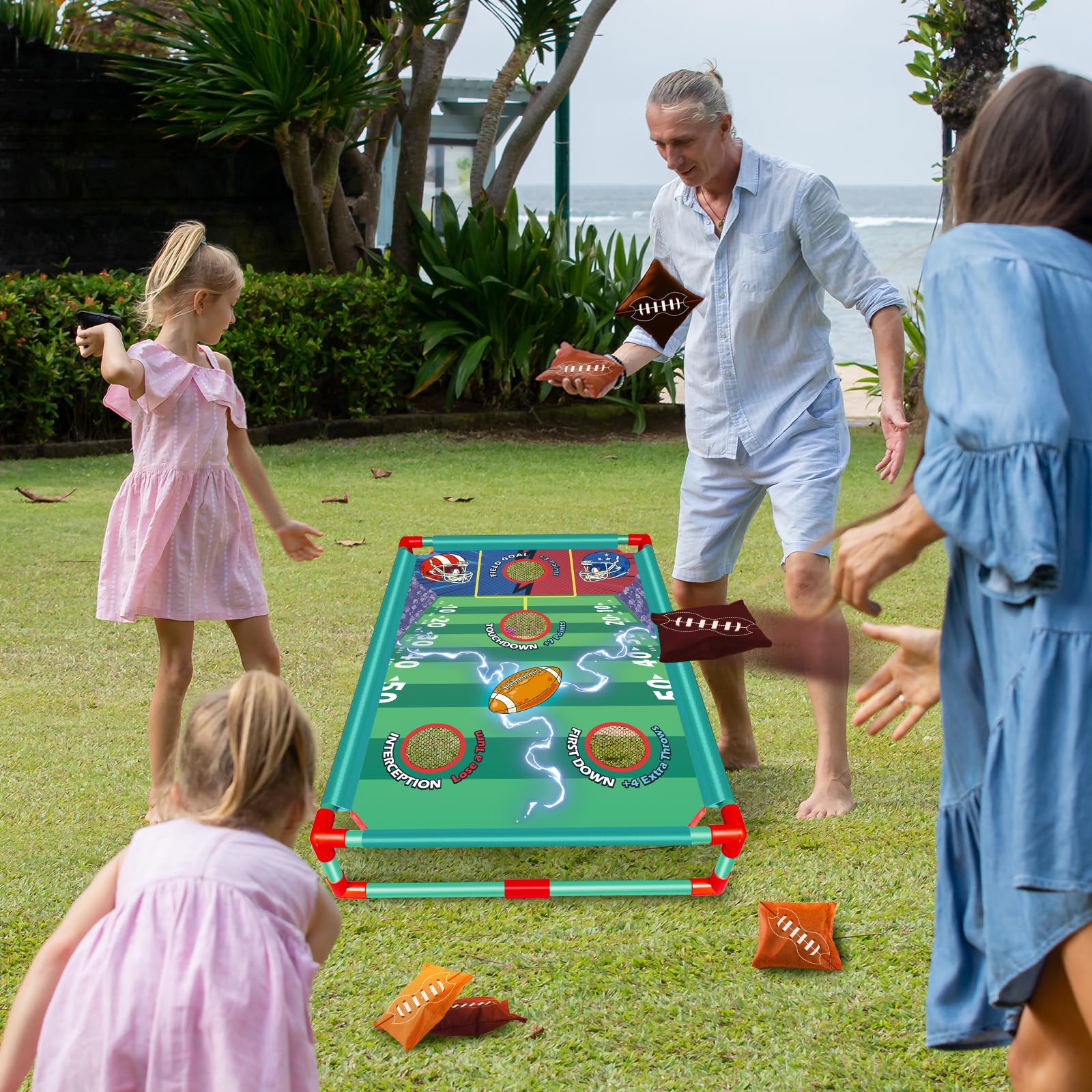 **Premium Bean Bag Toss Game Set for Kids & Adults - Fun Outdoor Lawn Game for Family, Birthday Parties, Christmas & Backyard Activities - Perfect for Picnics, BBQs & Tailgating**