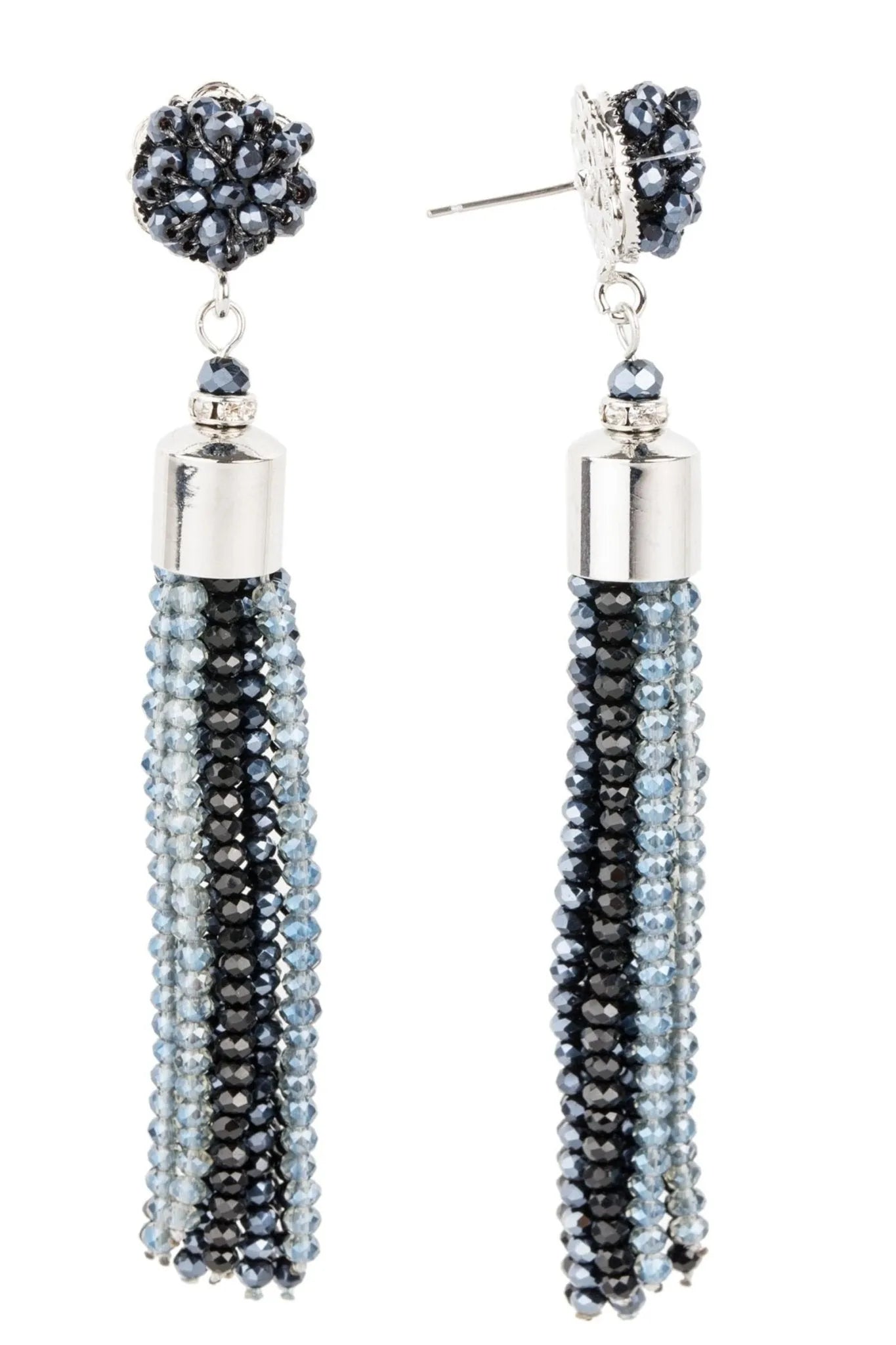 Multi-Colored Crystal Tassel Earrings for Women - Elegant Bohemian Dangle Drop Earrings for Party, Wedding & Special Occasions
