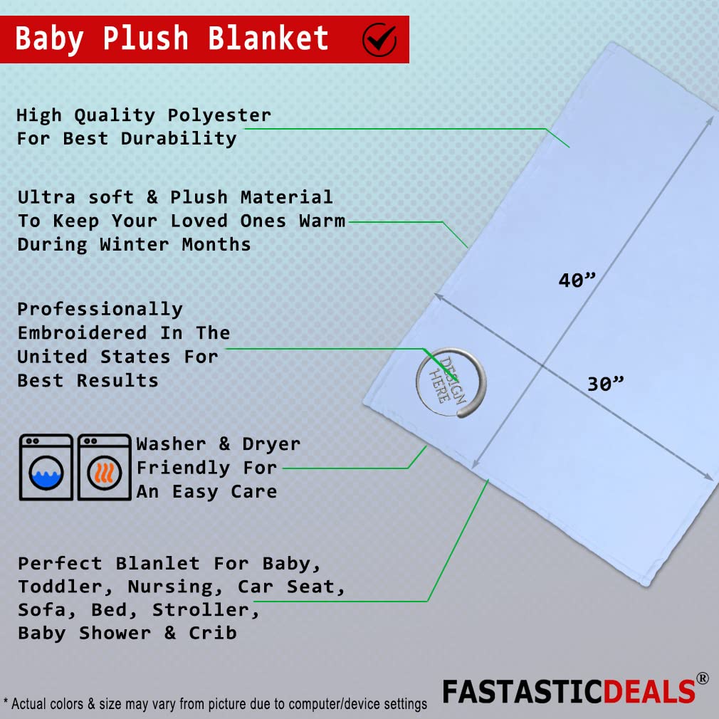 Custom Embroidered Baby Blankets for Boys & Girls - Soft Nursery Bedding with Cute Alien Design | Perfect for Cribs, Strollers & Gift Giving