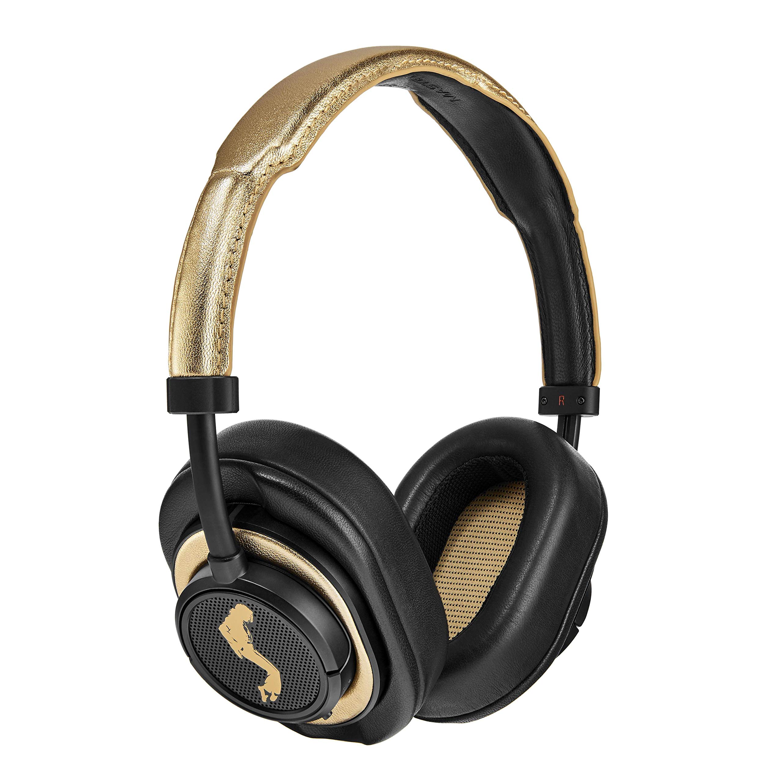 Master & Dynamic MW50+ Wireless Bluetooth Headphones with 40mm Beryllium Driver - 2-in-1 Convertible Over-Ear to On-Ear Design - Michael Jackson Limited Edition (Black/Gold) - Perfect for Travel, Workouts & Music Lovers