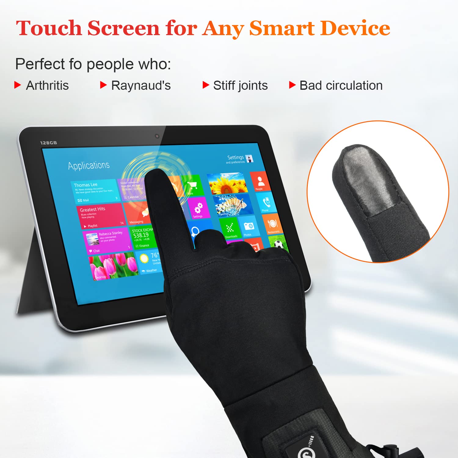 Rechargeable Heated Gloves for Men & Women - Battery-Powered Winter Glove Liners for Motorcycle Riding, Skiing & Snow Sports | Cold Weather Hand Warmers