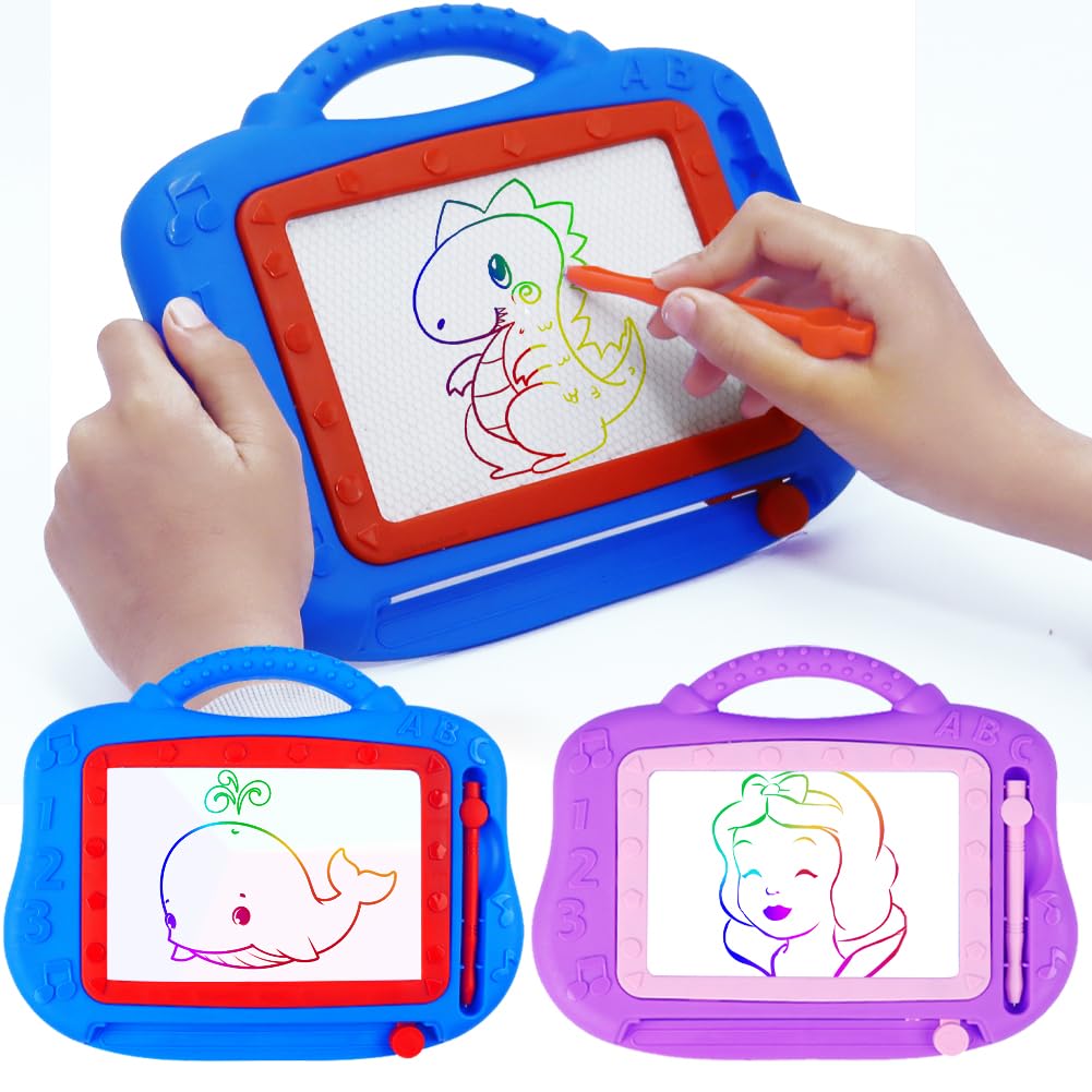 **Magnetic Drawing Board for Toddlers - 2 Pack Travel Size Erasable Sketch Pad, Color Graffiti Board - Educational Learning Toy for Boys & Girls - Perfect for Travel, Home, School & Birthday Gifts**