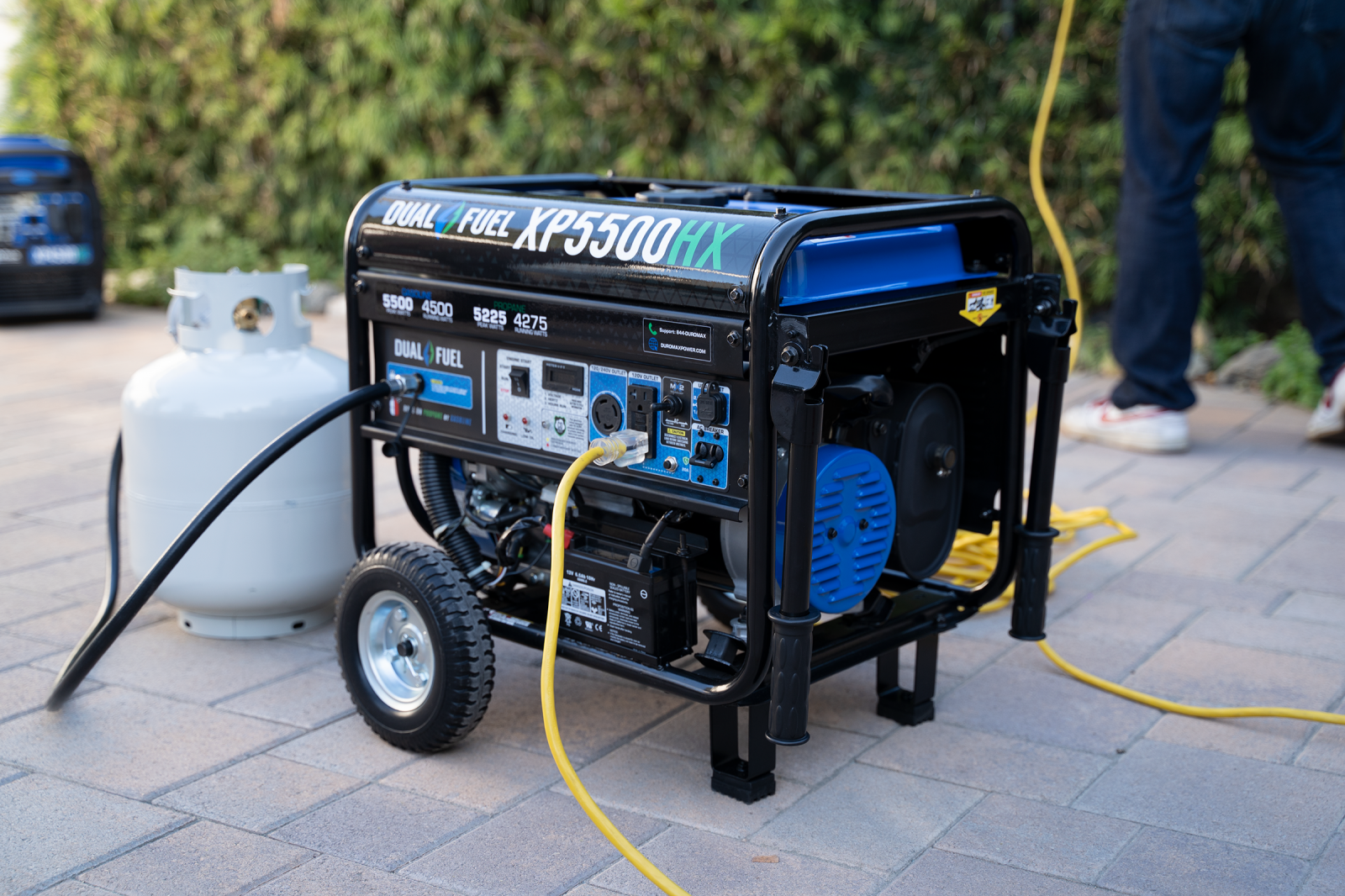 5500W Dual Fuel Portable Generator with CO Alert - Gas & Propane Powered for Camping, RV, Home Backup & Emergency Power