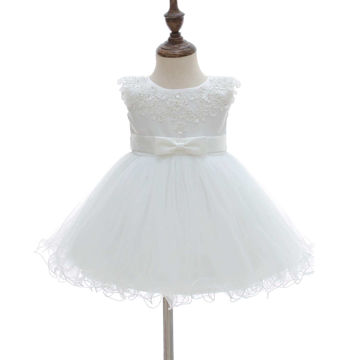 Silver Mermaid Christening Baptism Dress for Baby Girls - Elegant Satin & Tulle Flower Girl Dress for Church, Birthday & Special Occasions