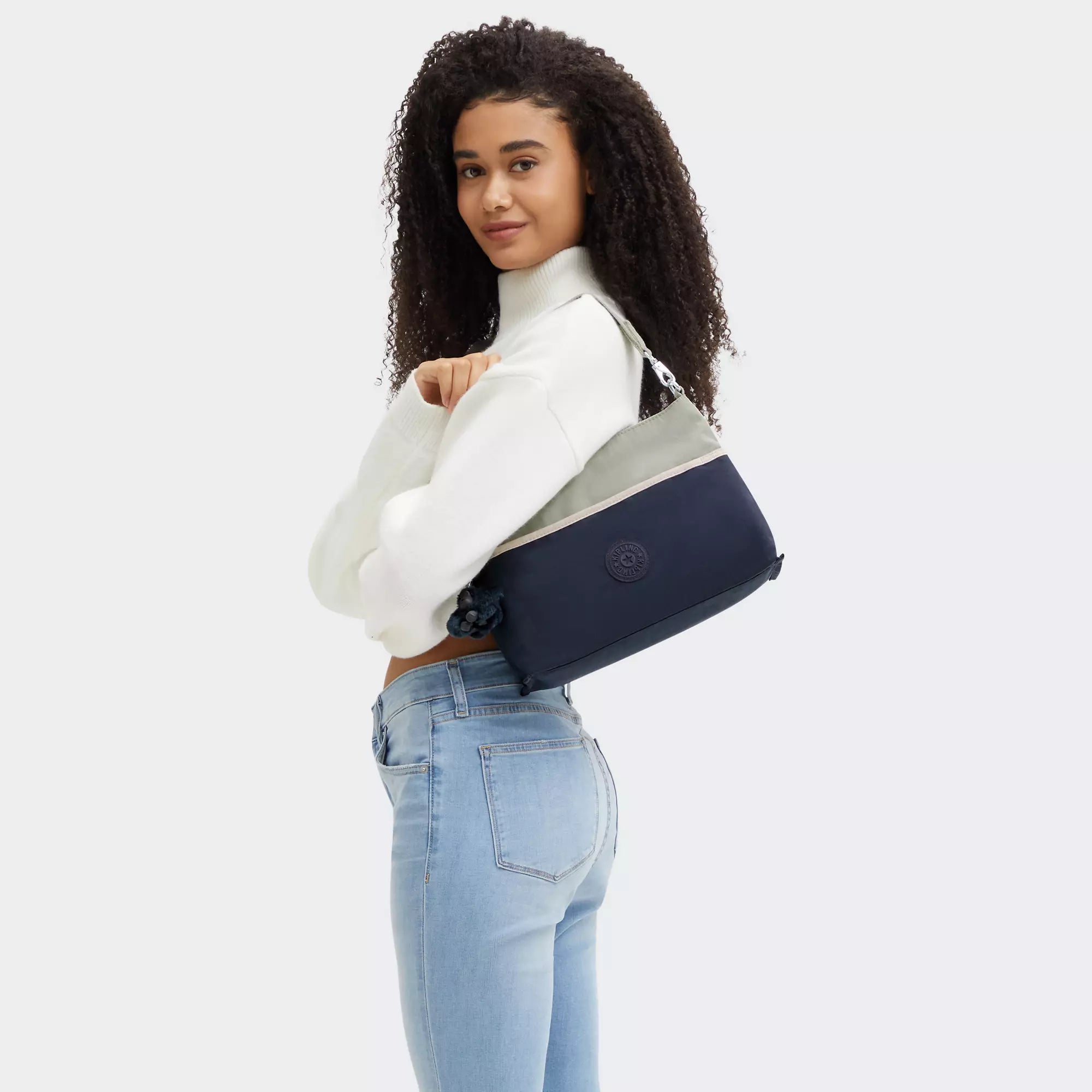 Kipling Hadia Crossbody Shoulder Bag for Women - Lightweight & Water-Resistant, Dry Laurel Blue - Perfect for Travel, Work & Everyday Use