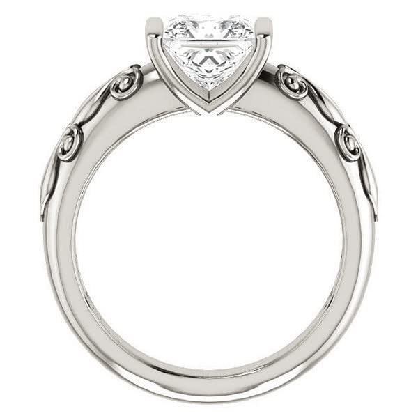 2 CT Princess Cut Colorless Moissanite Engagement Ring Set for Women - Sterling Silver Wedding Bridal Ring Set, Half-Bezel Solitaire Eternity Band - Perfect Anniversary Promise Gift for Her (Ideal for Proposals, Weddings & Special Occasions)