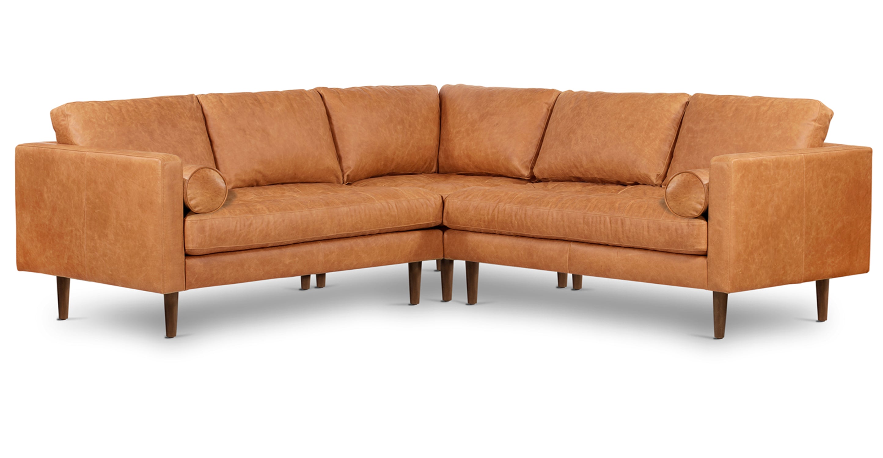 Luxury Napa Leather Corner Sectional Sofa - Modern L-Shaped Couch for Living Room, Home Theater & Office - Soft & Durable Genuine Leather Furniture