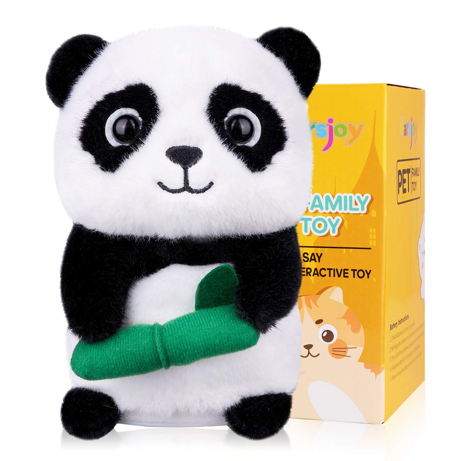 Interactive Talking Panda Plush Toy - Repeats Your Voice, Dances & Shakes - Electronic Robotic Stuffed Animal for Kids (6.3