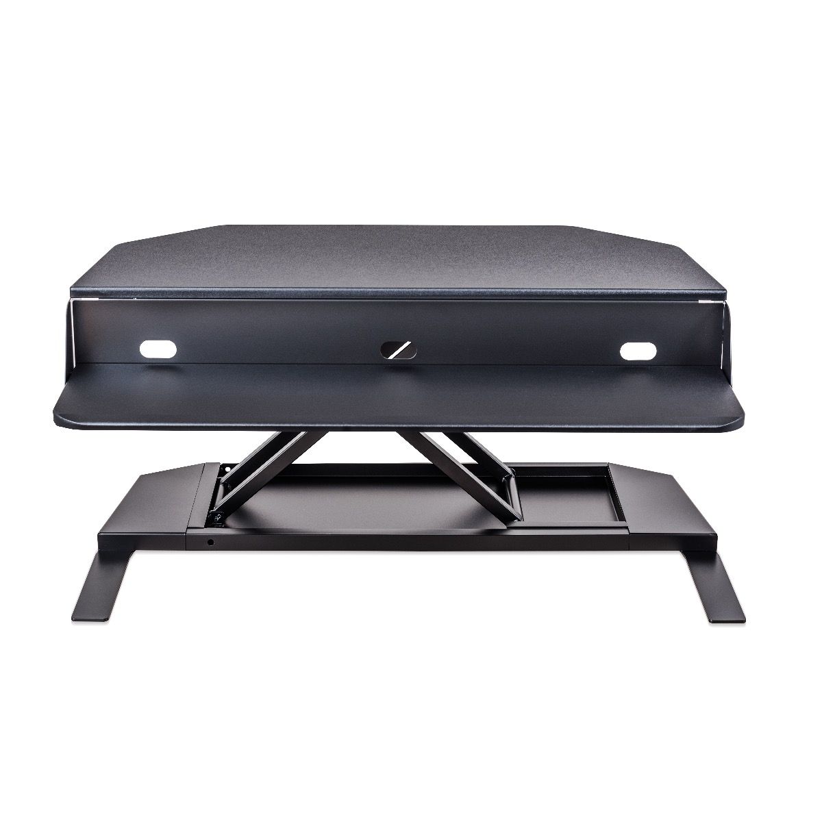 Level Up Corner Pro Standing Desk Converter - Adjustable Height Ergonomic Workstation for Home & Office (Black) - Perfect for Small Spaces & Corner Desks