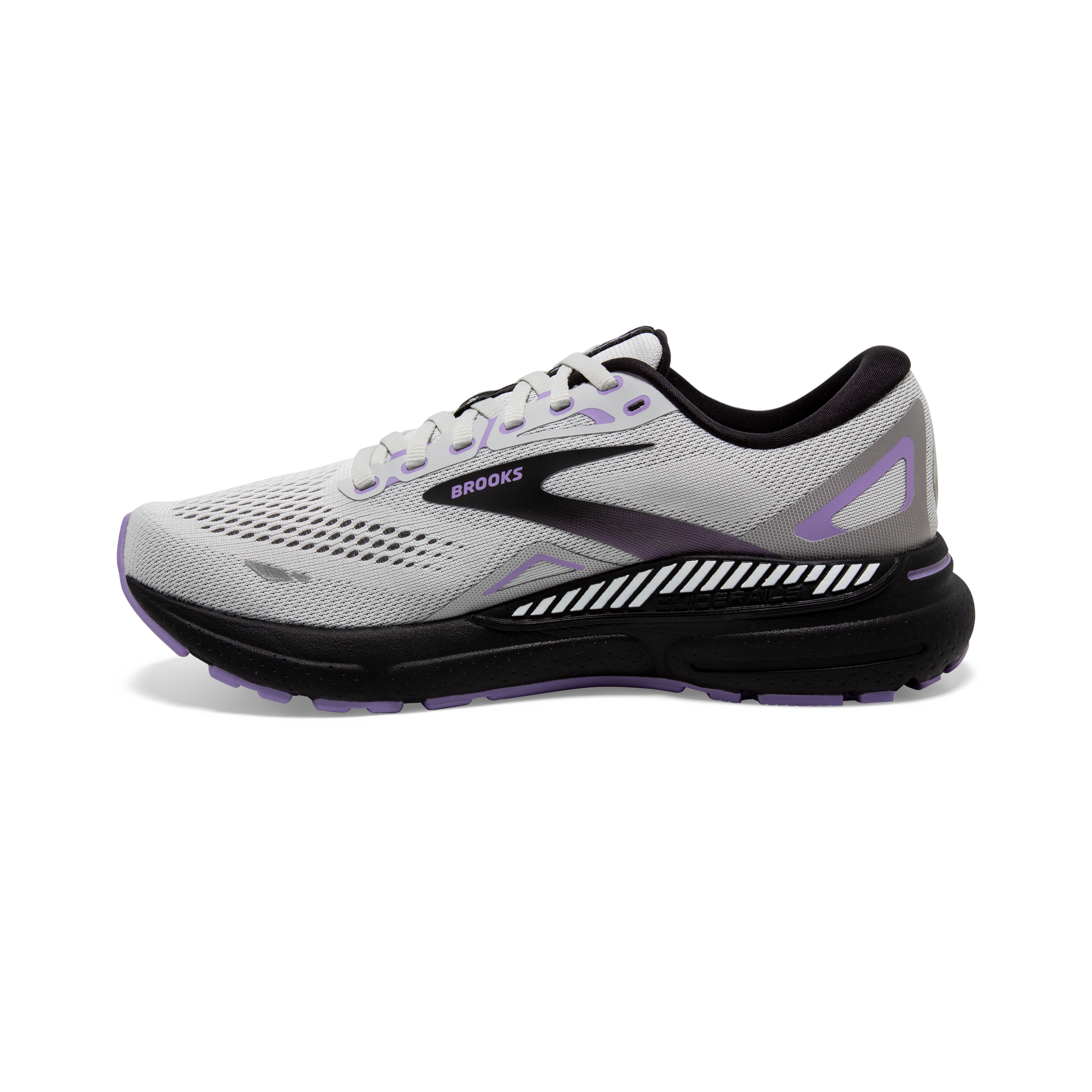 Brooks Adrenaline GTS 23 Women's Running Shoes - Grey/Black/Purple - D Width - Stability & Support for Road Running, Jogging, Workouts & Daily Wear
