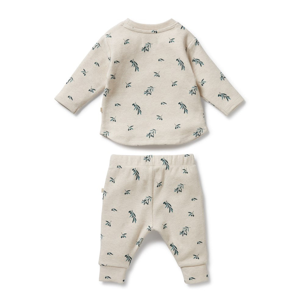 Organic Waffle Set for Babies & Toddlers - Little Olive Soft Cotton Waffle Knit Outfit - Perfect for Playtime, Sleepwear & Photo Shoots