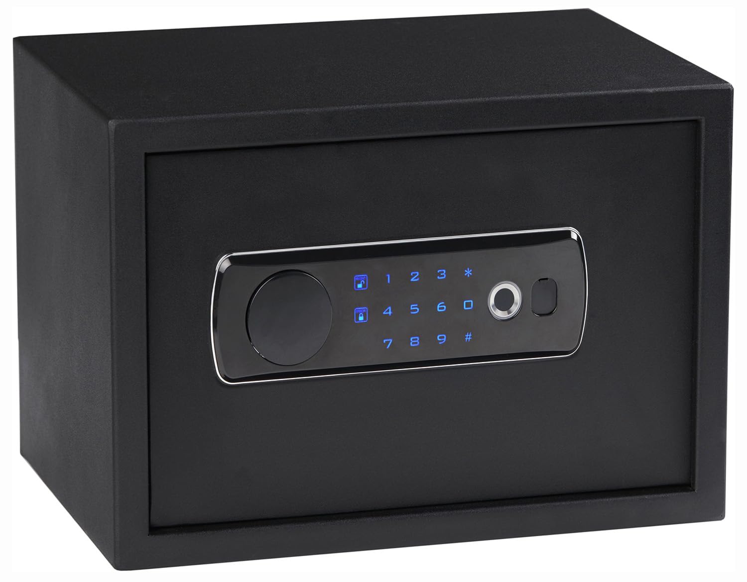 Bulldog Cases BD5020 13.5x10x10 Inch Fireproof Safe Box with LED Light & Biometric Fingerprint Lock - Secure Storage for Jewelry, Cash, Documents & Valuables at Home or Office