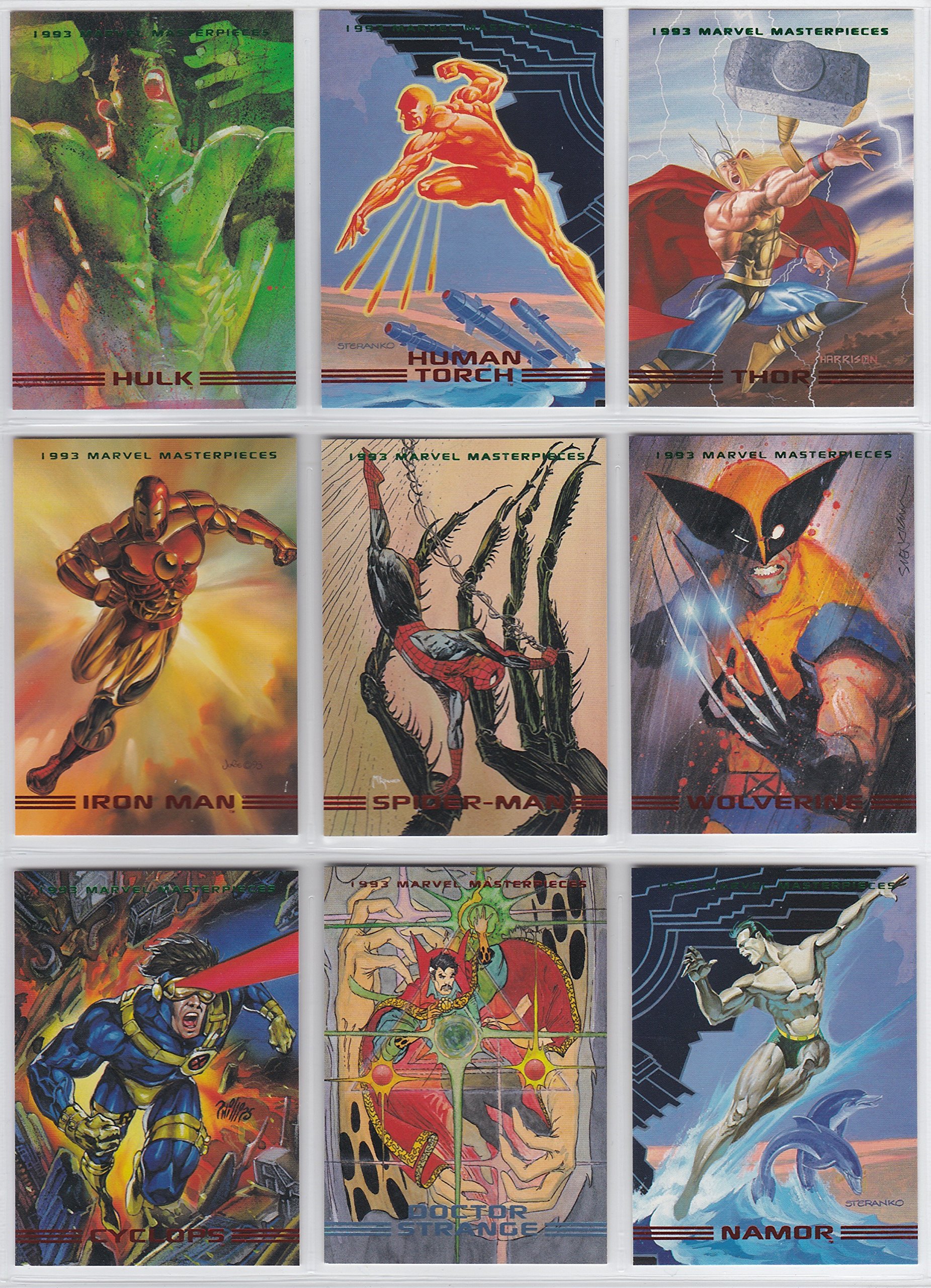1993 Marvel Masterpieces Series II Trading Card Set - 90 Near Mint/Mint Collectible Cards for Superhero Fans & Collectors - Perfect for Display, Trading & Investment
