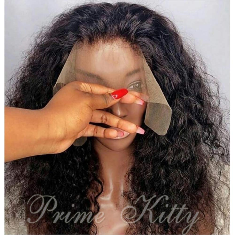 360 Lace Frontal Wig with Fake Scalp - 9A Brazilian Human Hair Pre Plucked Virgin Hair Wig for Black Women - Afro Kinky Curly 10