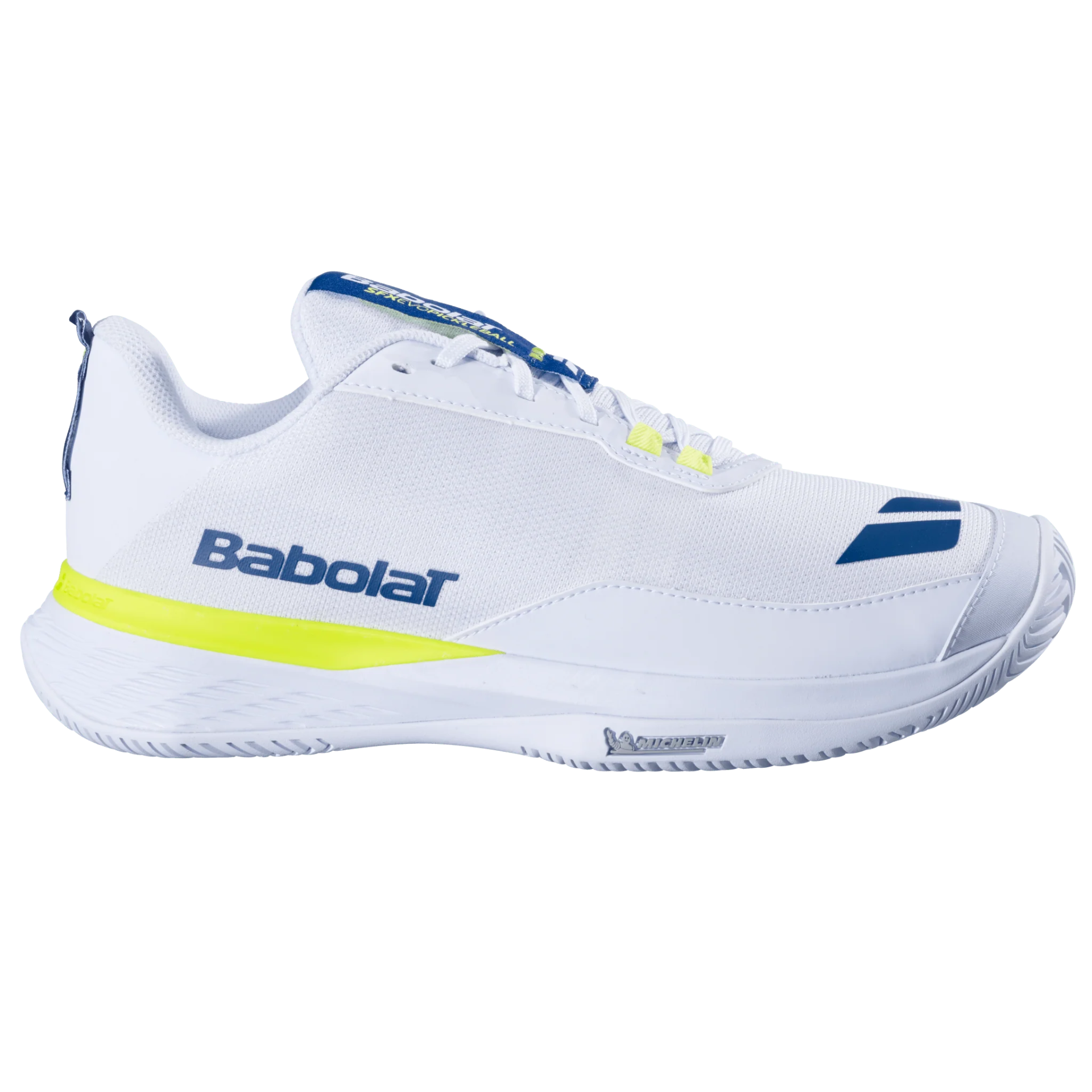 Babolat SFX Evo Men's Pickleball Shoes - Lightweight Tennis Shoes for Men with Cushioning & Stability - White/Estate Blue - Perfect for Indoor & Outdoor Court Sports