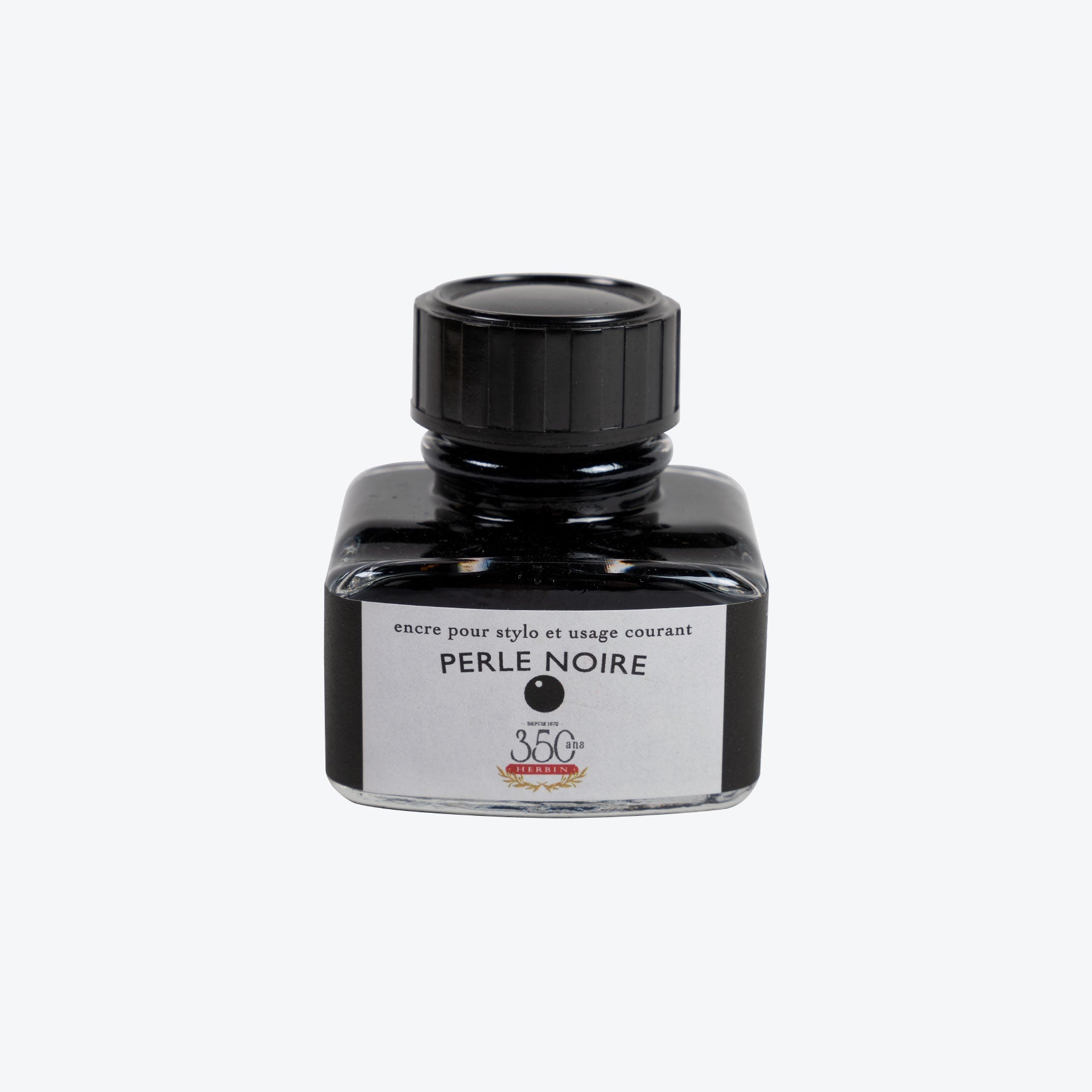 Herbin Fountain Pen Ink - 30ml Perle Noire Black Ink for Calligraphy, Writing & Journaling - Premium Smooth Flow Ink for Fountain Pens