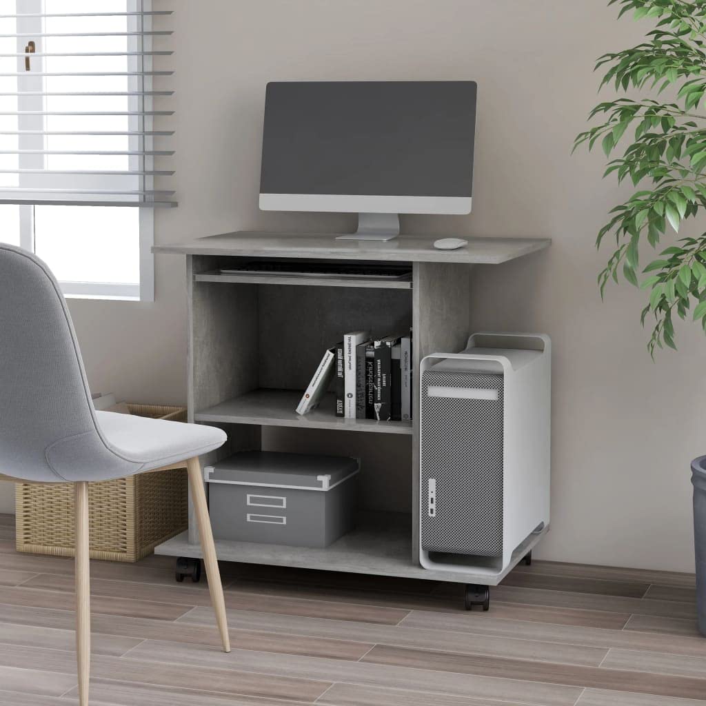 Modern Home Office Desk with Open Shelf - 31.5