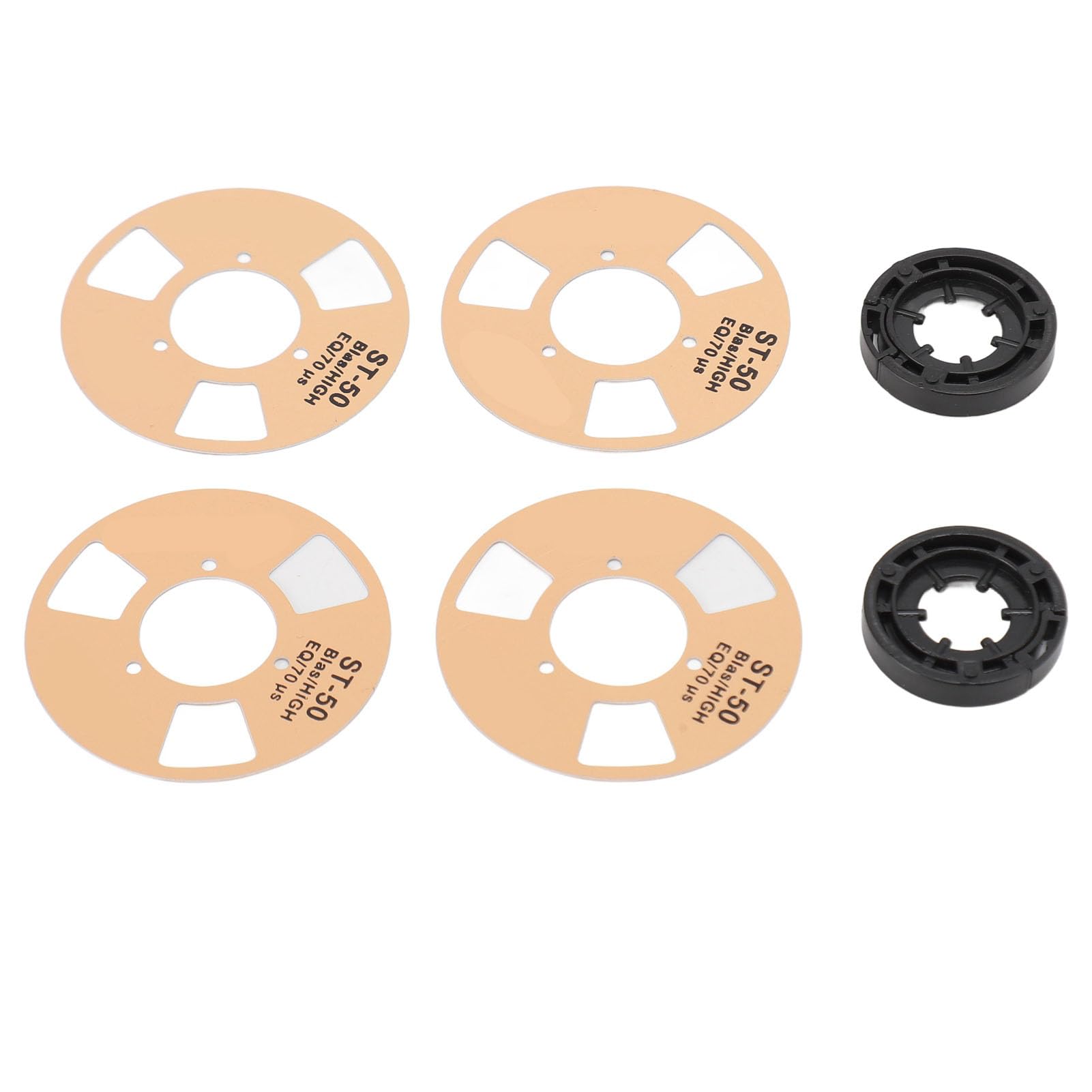 40mm DIY Metal Blank Cassette Tape Reel to Reel - 4 Reels & 2 Wheels for Professional Music Recording (Gold) | Vintage Audio, Home Studio, Analog Sound Production