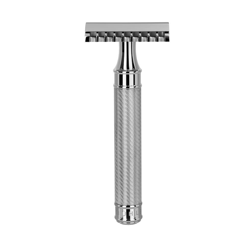 Muhle R 41 GS Traditional Safety Razor for Men - Stainless Steel Double Edge Razor for Close Shaving - Perfect for Wet Shaving & Travel Grooming Kit