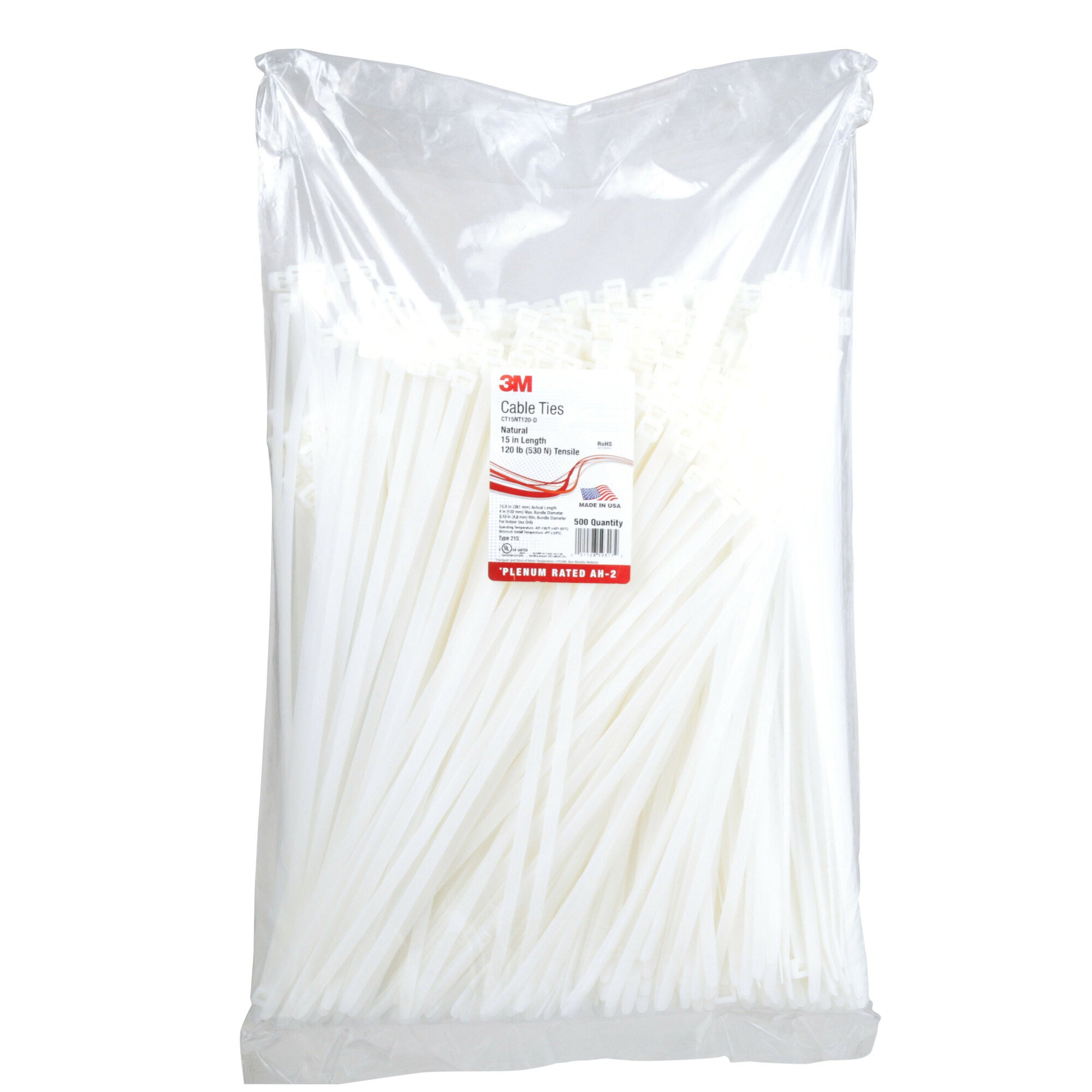 3M Cable Tie CT15NT120 - 100-Pack Heavy Duty Nylon Zip Ties, 15