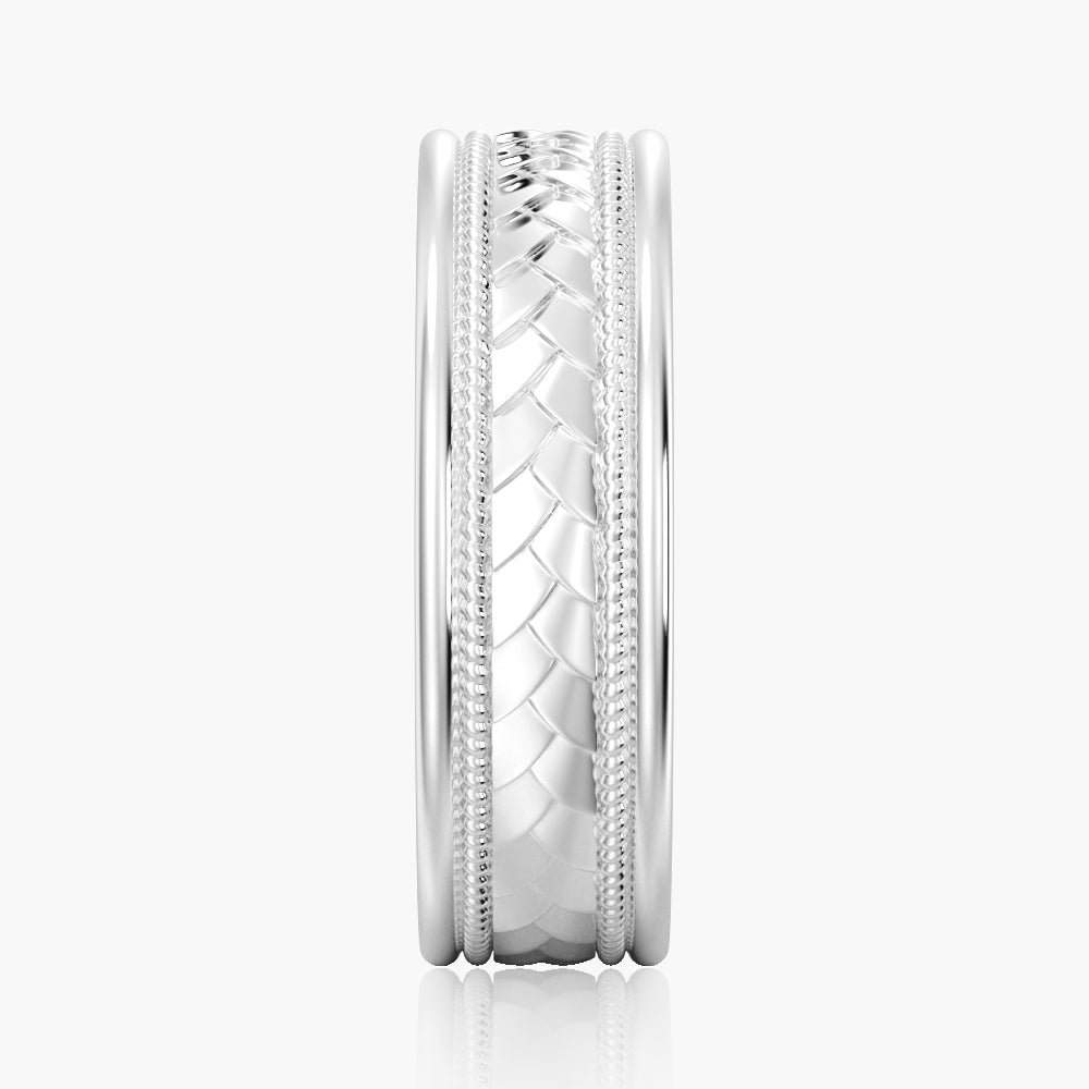 7mm Twisted Rope Men's Wedding Band Ring - 14K Gold, Sterling Silver & Tungsten Options - Perfect for Engagement, Anniversary & Special Occasions