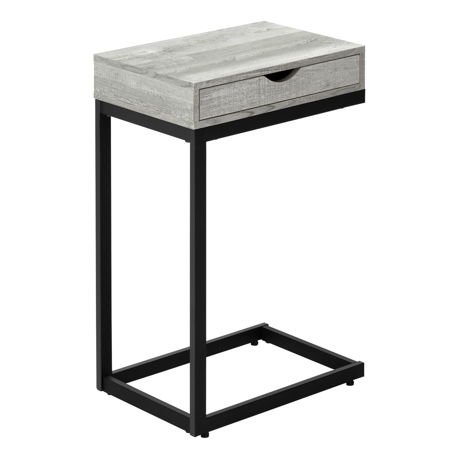 Reclaimed Wood Look Black Drawer Accent End Snack Table - Grey - Perfect for Living Room, Bedroom, or Office Side Table