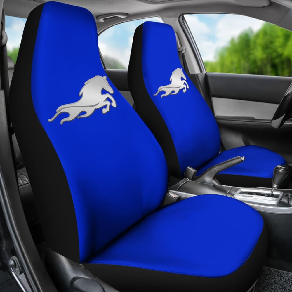 Custom Blue Mustang Horse Silhouette Car Seat Covers for Ford Mustang | Premium Fit & Protection | Perfect for Car Enthusiasts & Gifts