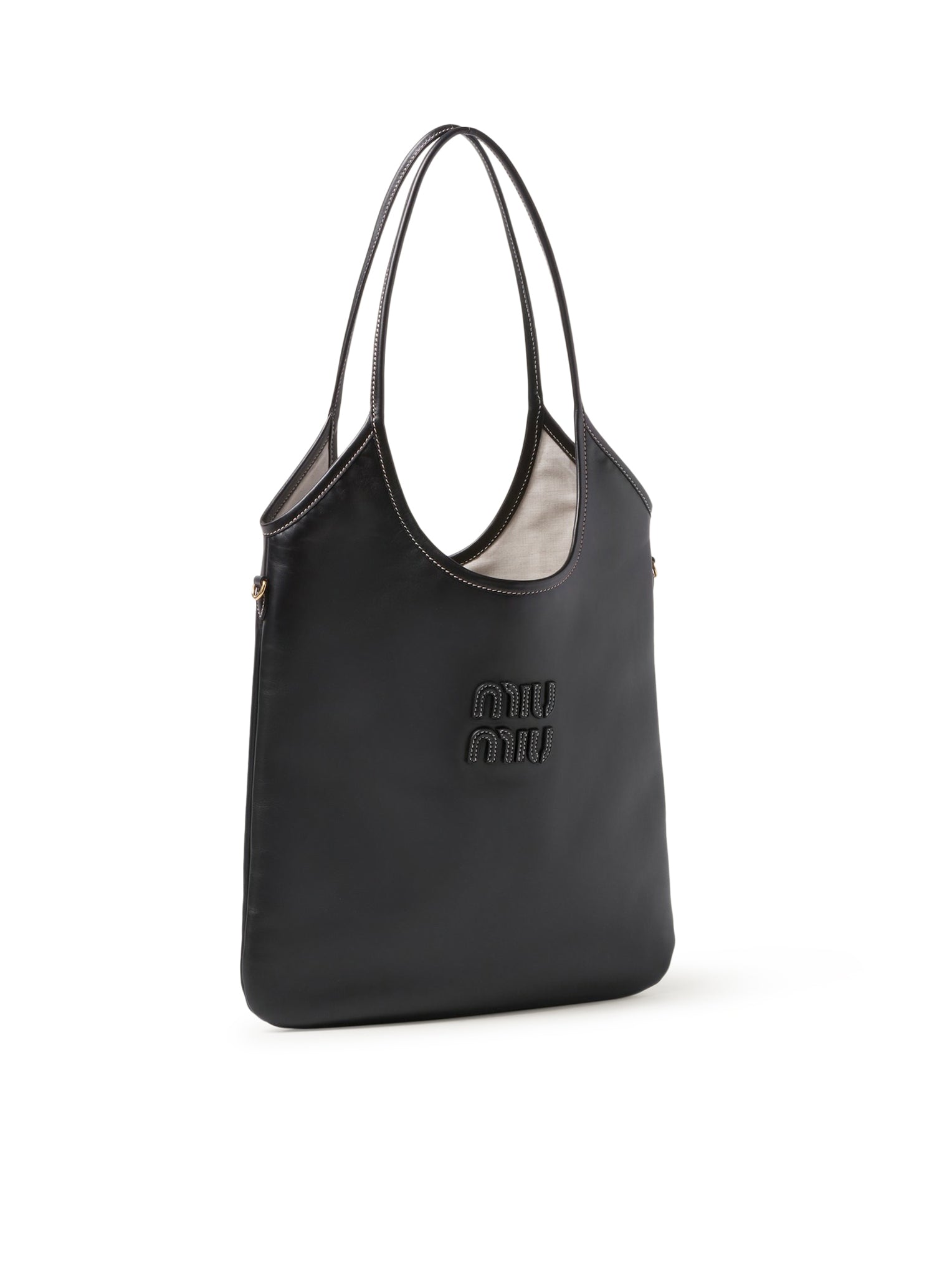 Miu Miu Ivy Leather Shoulder Bag in Black - Genuine Leather Crossbody Purse for Women | Perfect for Work, Travel & Everyday Use