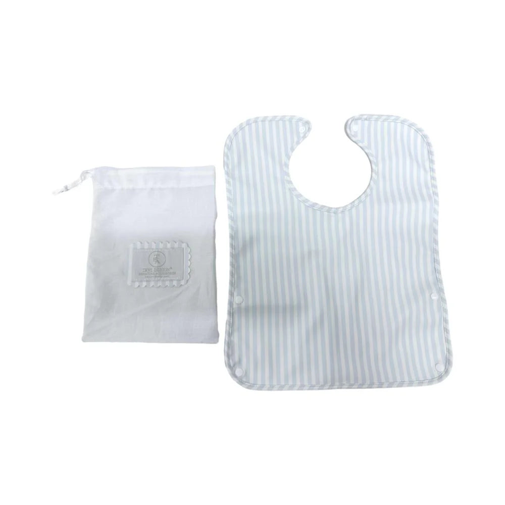 TRVL Design Best Bib Pimlico Stripe Blue - Premium Baby Bib for Messy Eaters, Travel & Everyday Use