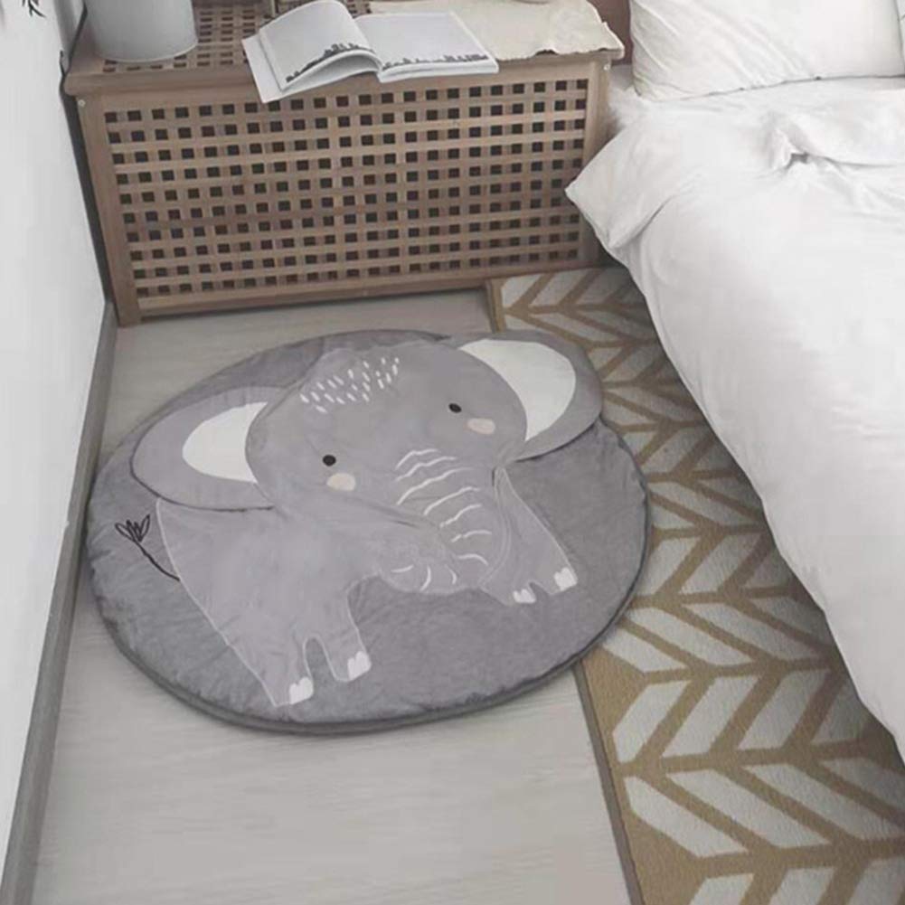 Ultra Soft Modern Cartoon Elephant Area Rugs - Non-Slip Baby Play Mat & Nursery Rug for Crawling, Kids Bedroom Decor, Home Floor Carpet (Perfect for Playrooms, Daycares & Cozy Nursery Spaces)