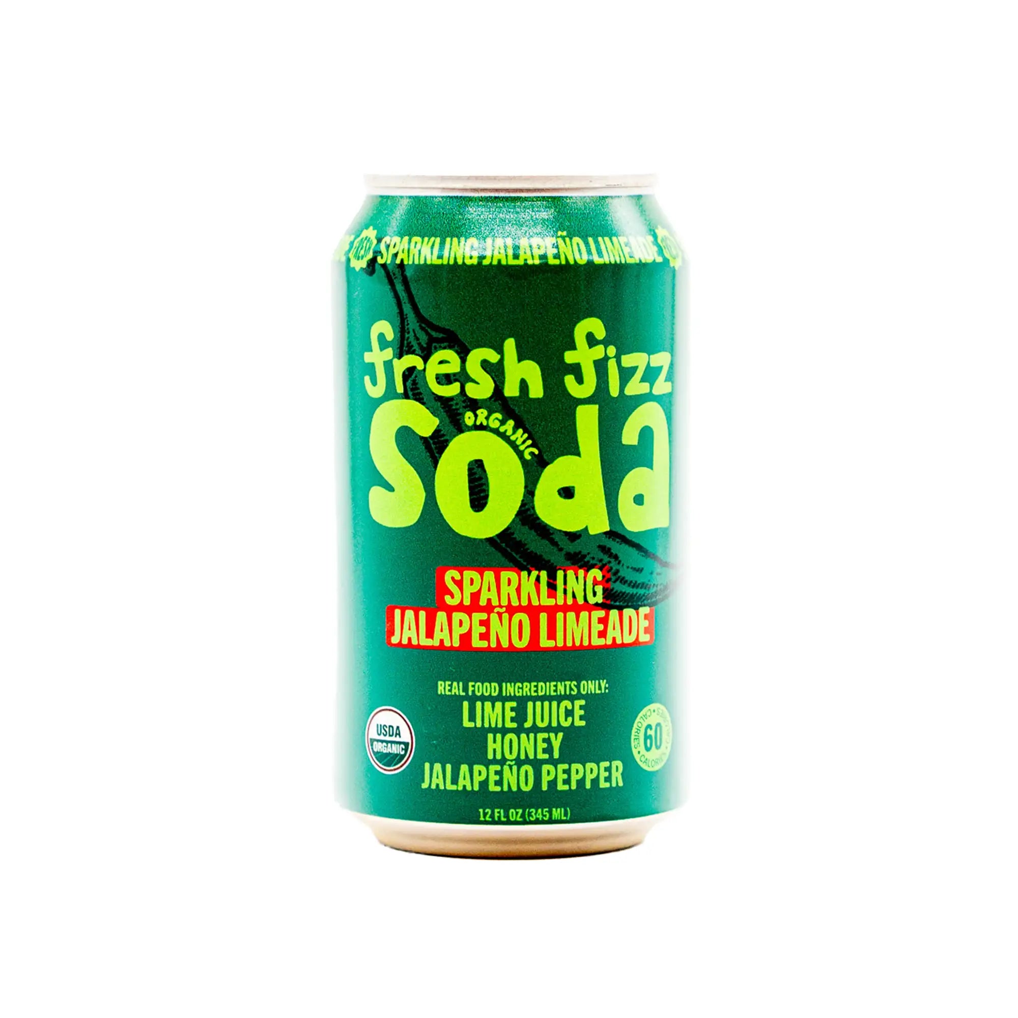 Fresh Fizz Soda Sparkling Jalapeno Limeade - Spicy & Refreshing Carbonated Drink - Perfect for Parties, BBQs & Summer Refreshment