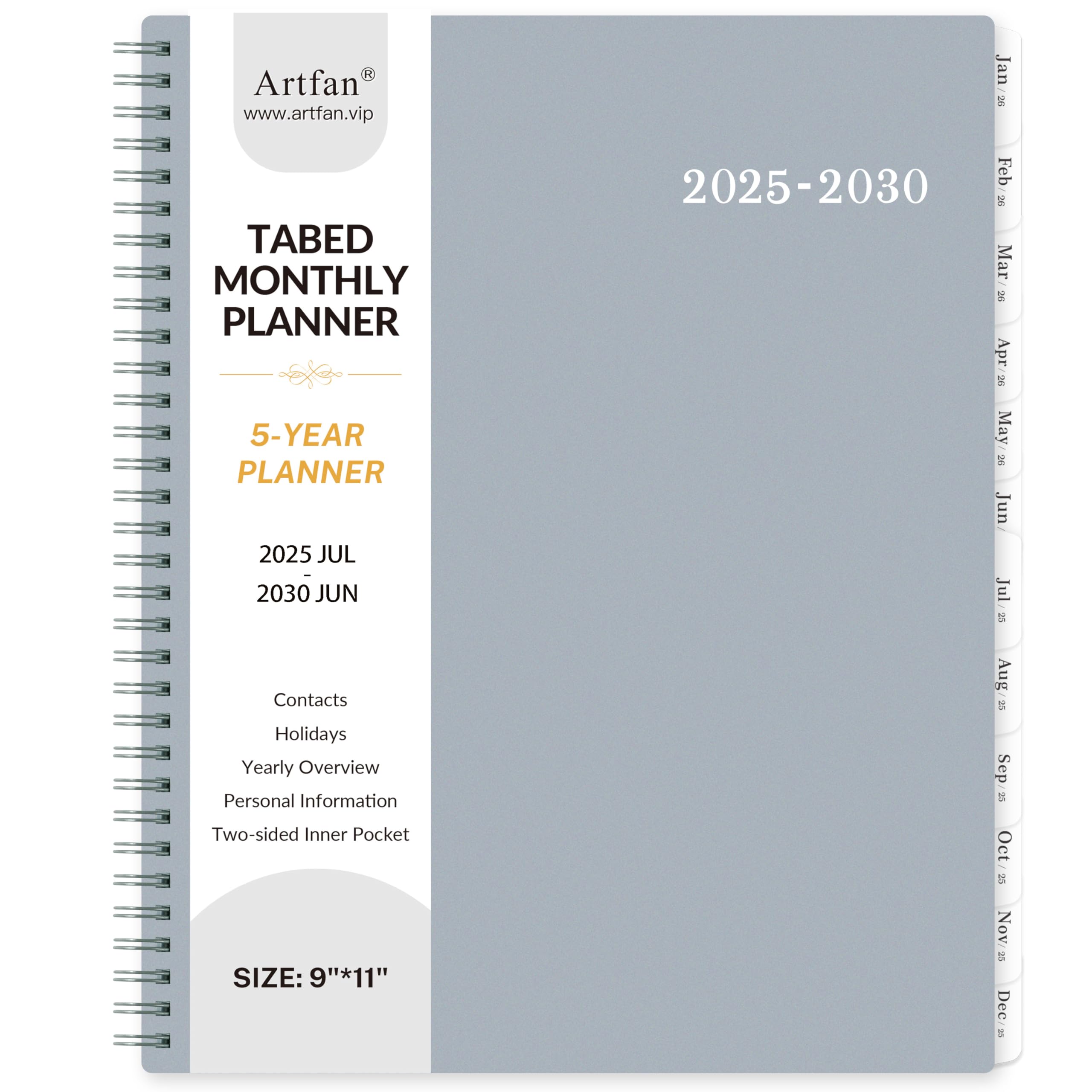 2025-2030 5-Year Monthly Planner & Calendar | 60-Month Organizer from July 2025 to June 2030 | 9