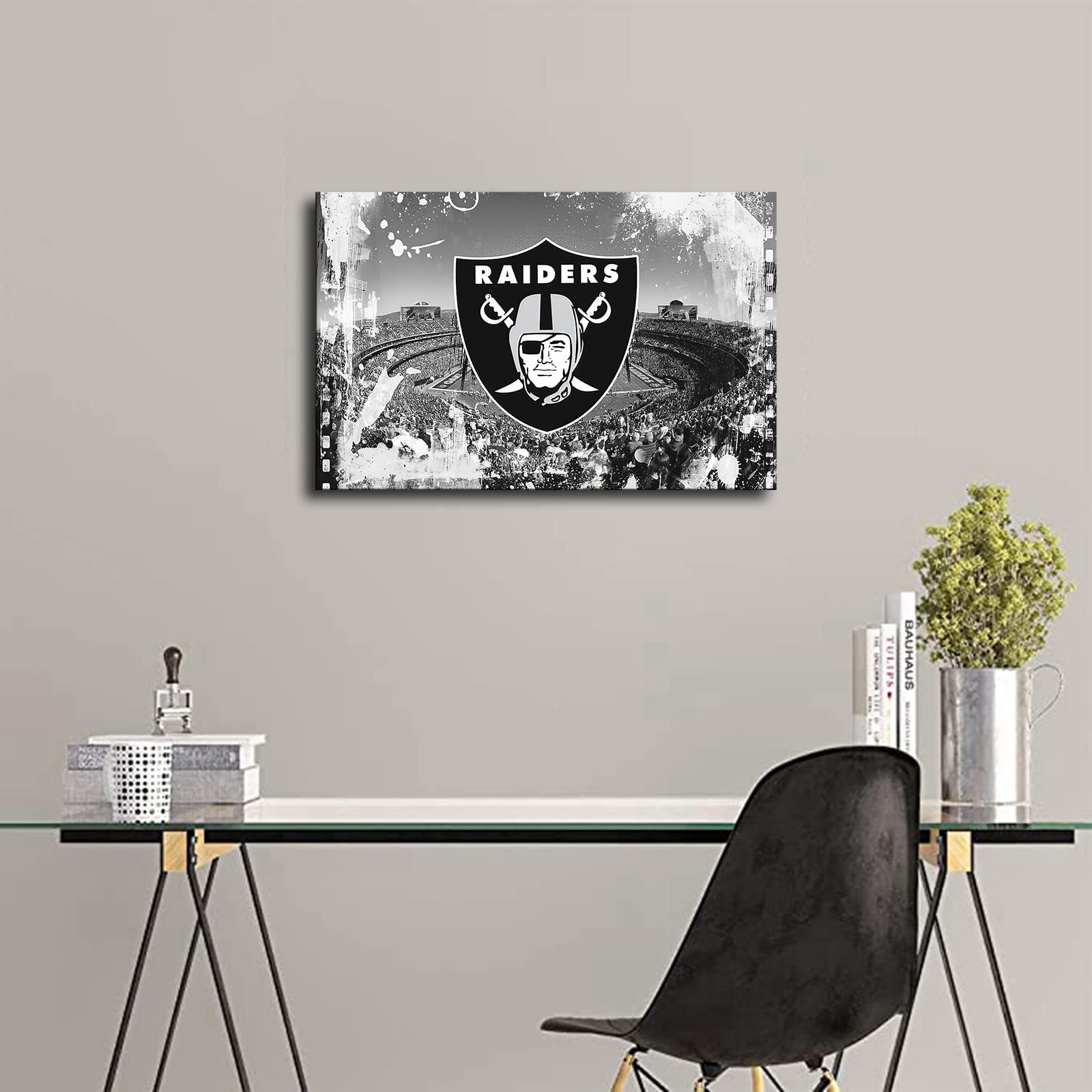 Las Vegas Raiders Football Poster - American NFL Sports Canvas Wall Art - Unframed 20x30 Inch Home Decor for Living Room, Bedroom, Man Cave - Perfect for Football Fans & Sports Themed Room Decorations