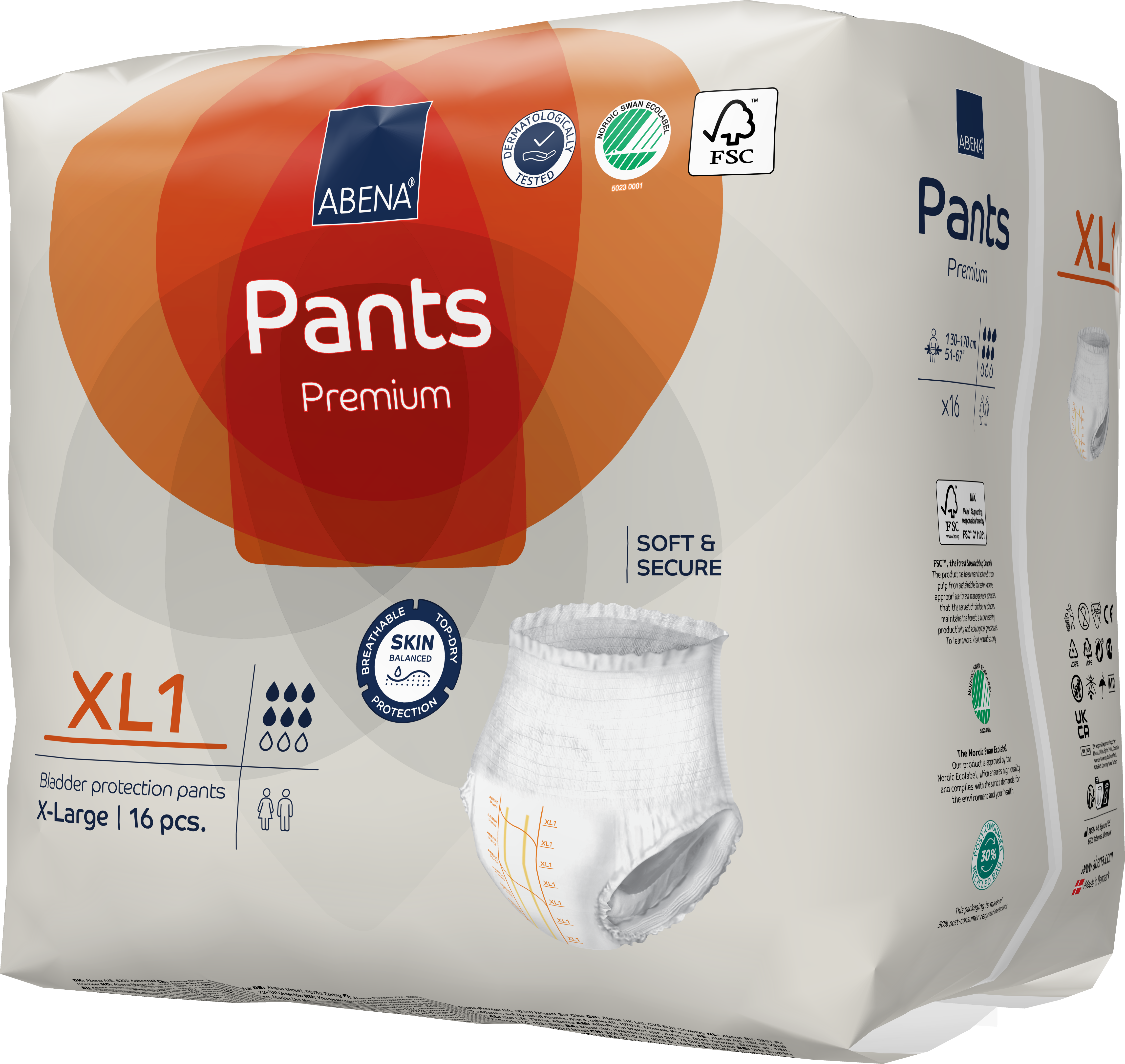 Abena Premium Incontinence Briefs for Adults - Super Absorbent & Leak-Proof Underwear for Day & Night Use - Ideal for Elderly Care, Post-Surgery & Active Lifestyle